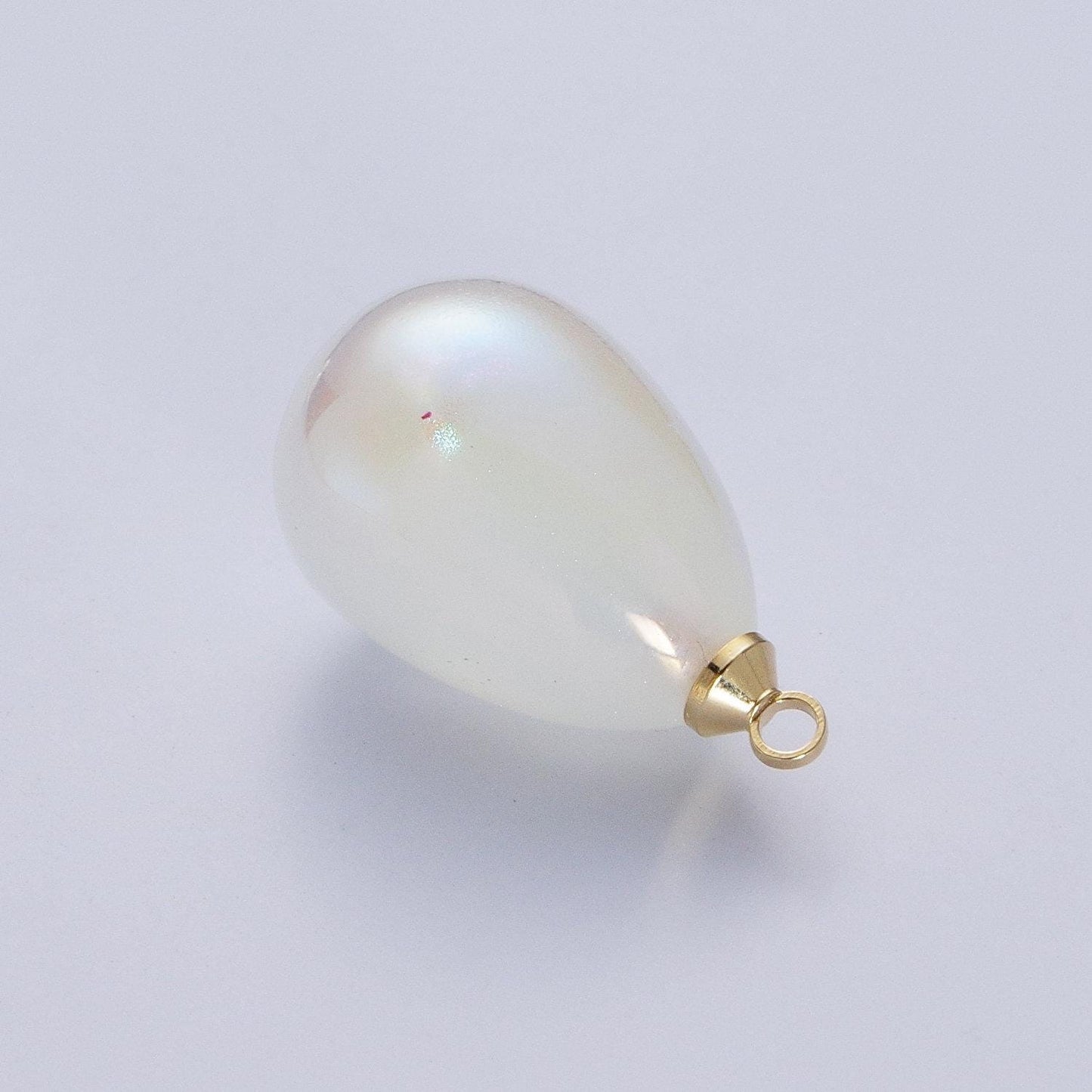Oval freshwater white pearl charm, two sizes pearl pendant | p-~1556 p-1557
