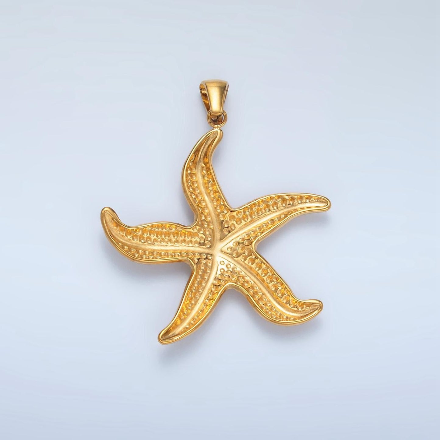 Big gold starfish pendant stainless steel star fish ocean beach under the sea mermaids charm jewelry  | p-1488