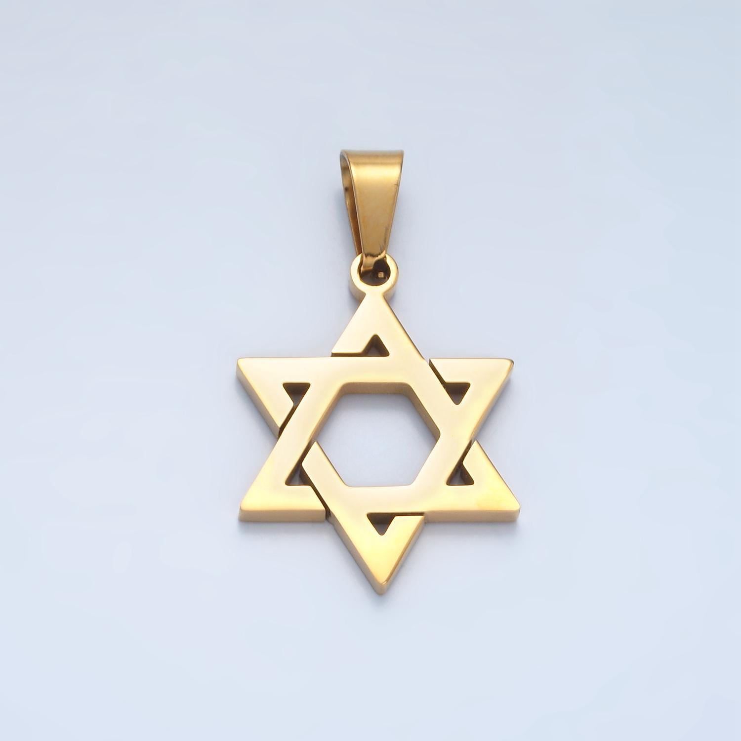 Gold star david medallion pendant stainless steel religious jewish jewelry for necklace earring charm p1481
