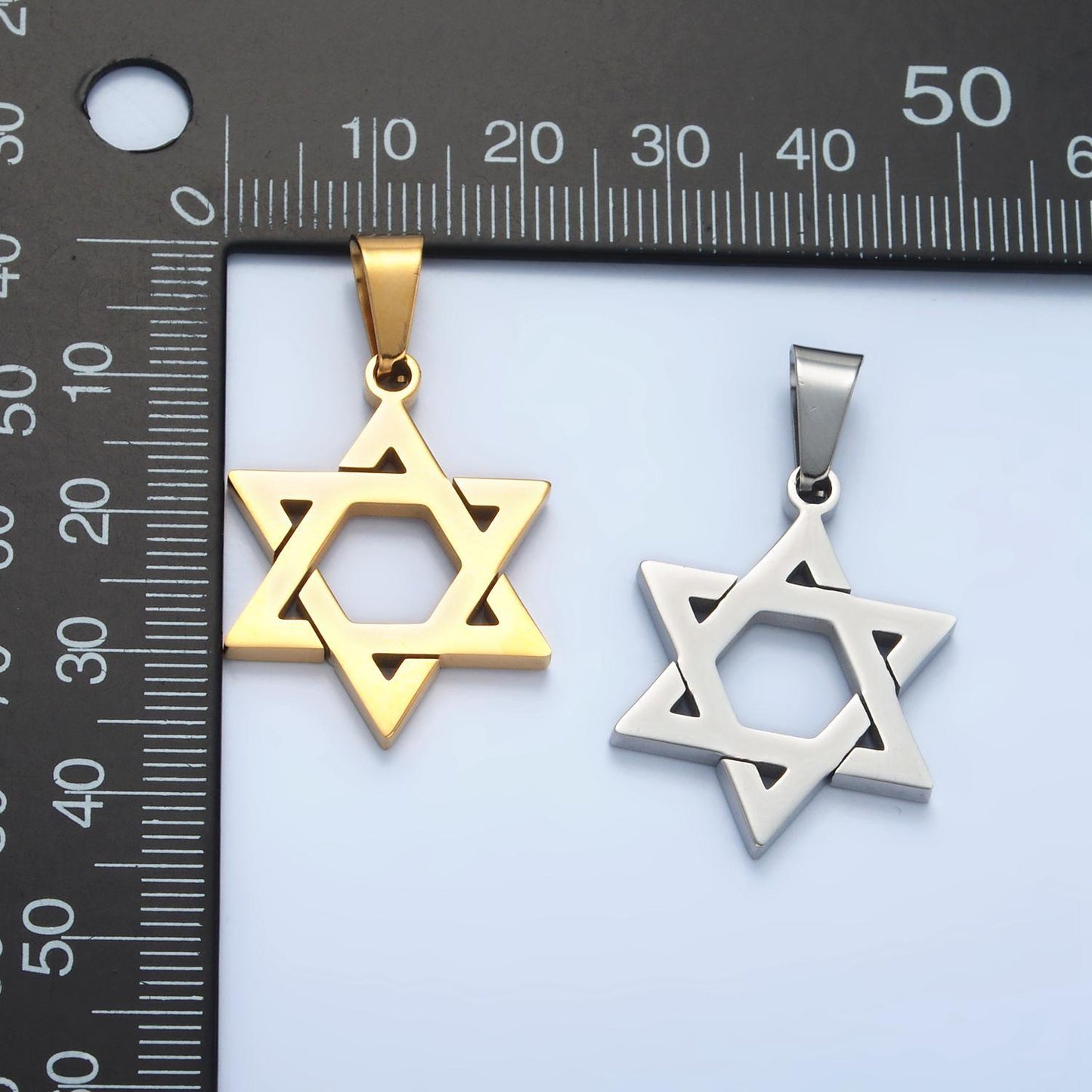 Gold star david medallion pendant stainless steel religious jewish jewelry for necklace earring charm p1481