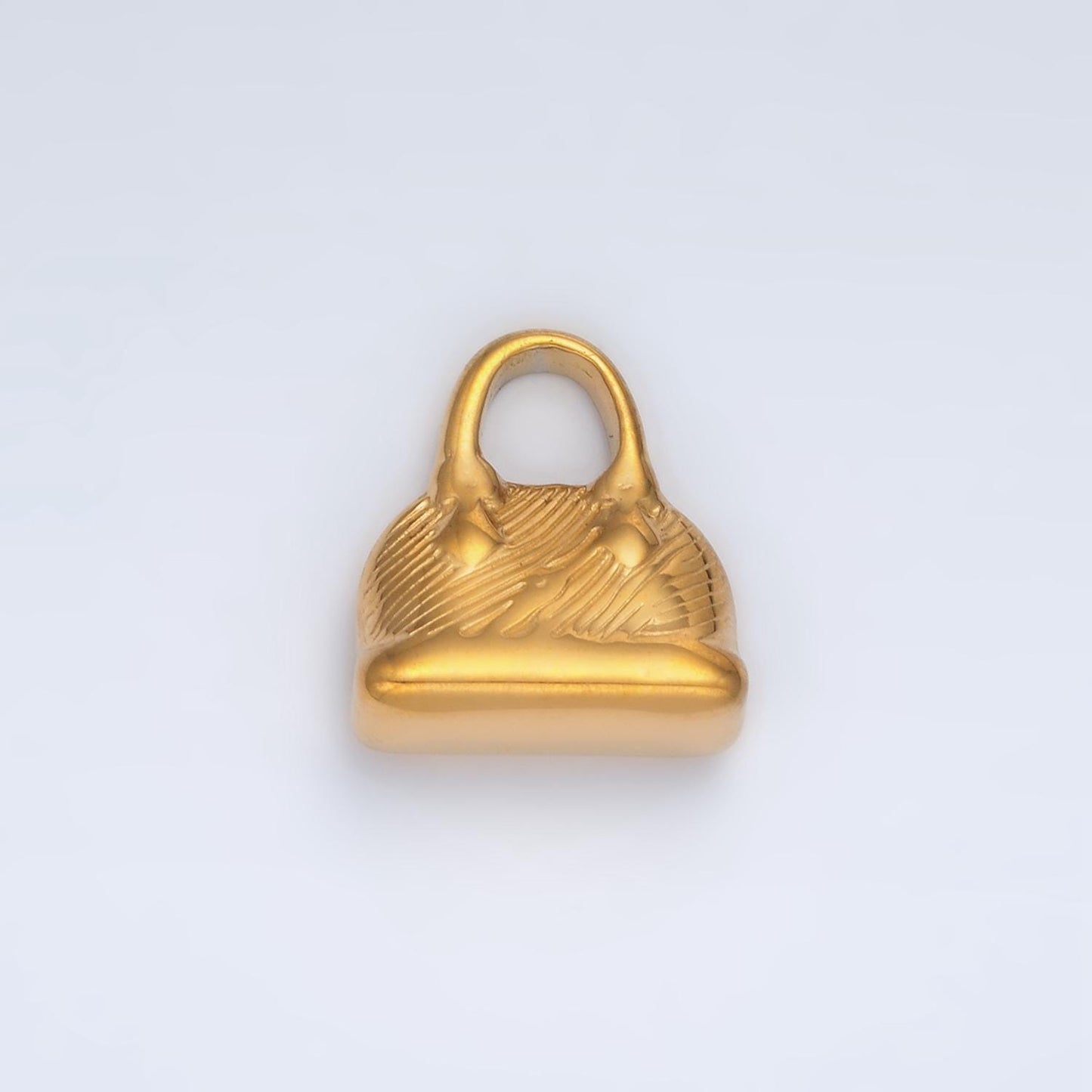 Stainless steel shoulder bag puffy charm | p-1477