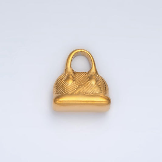 Stainless steel shoulder bag puffy charm | p-1477