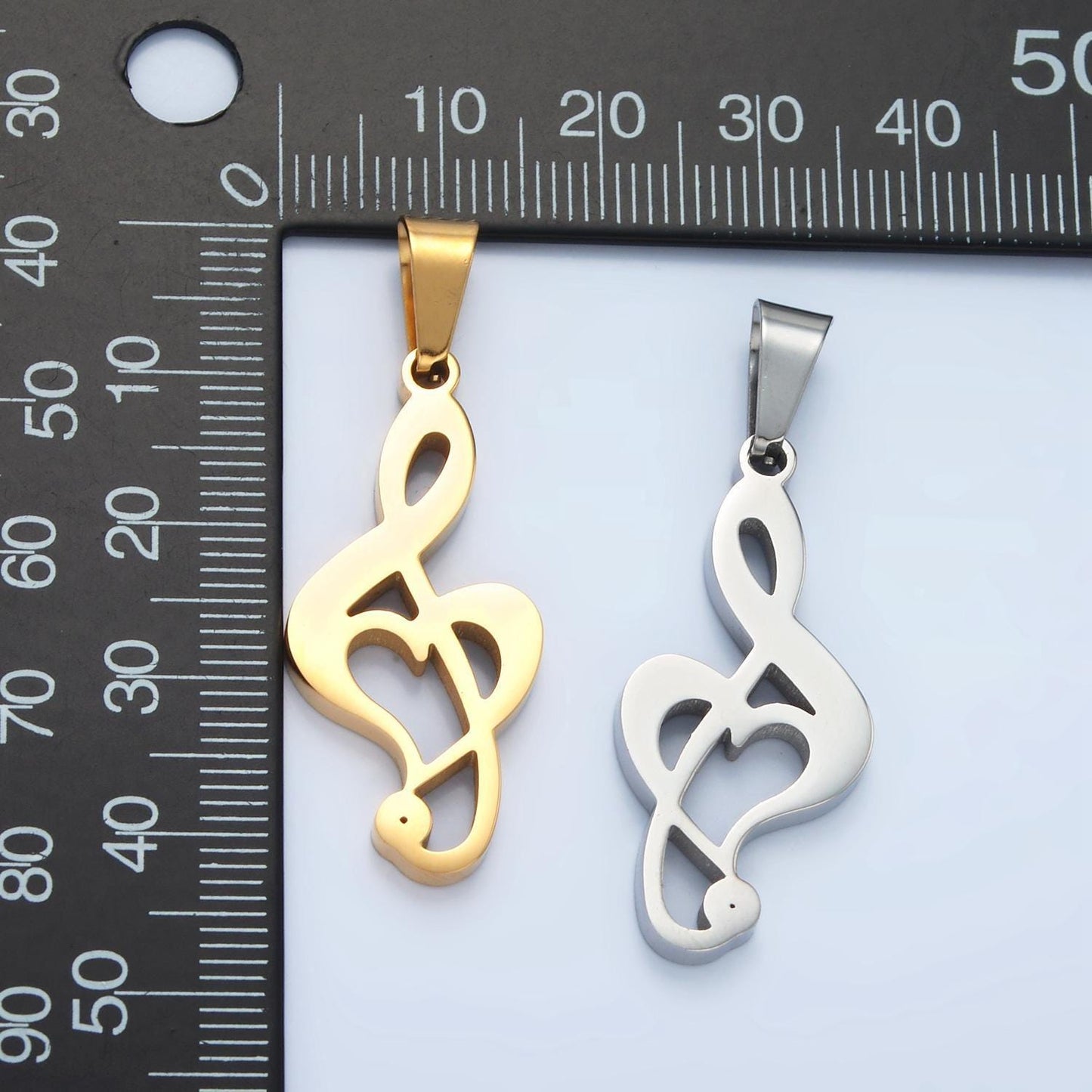 Stainless steel gold treble clef necklace pendant music lover note charm for necklace jewelry making p1478