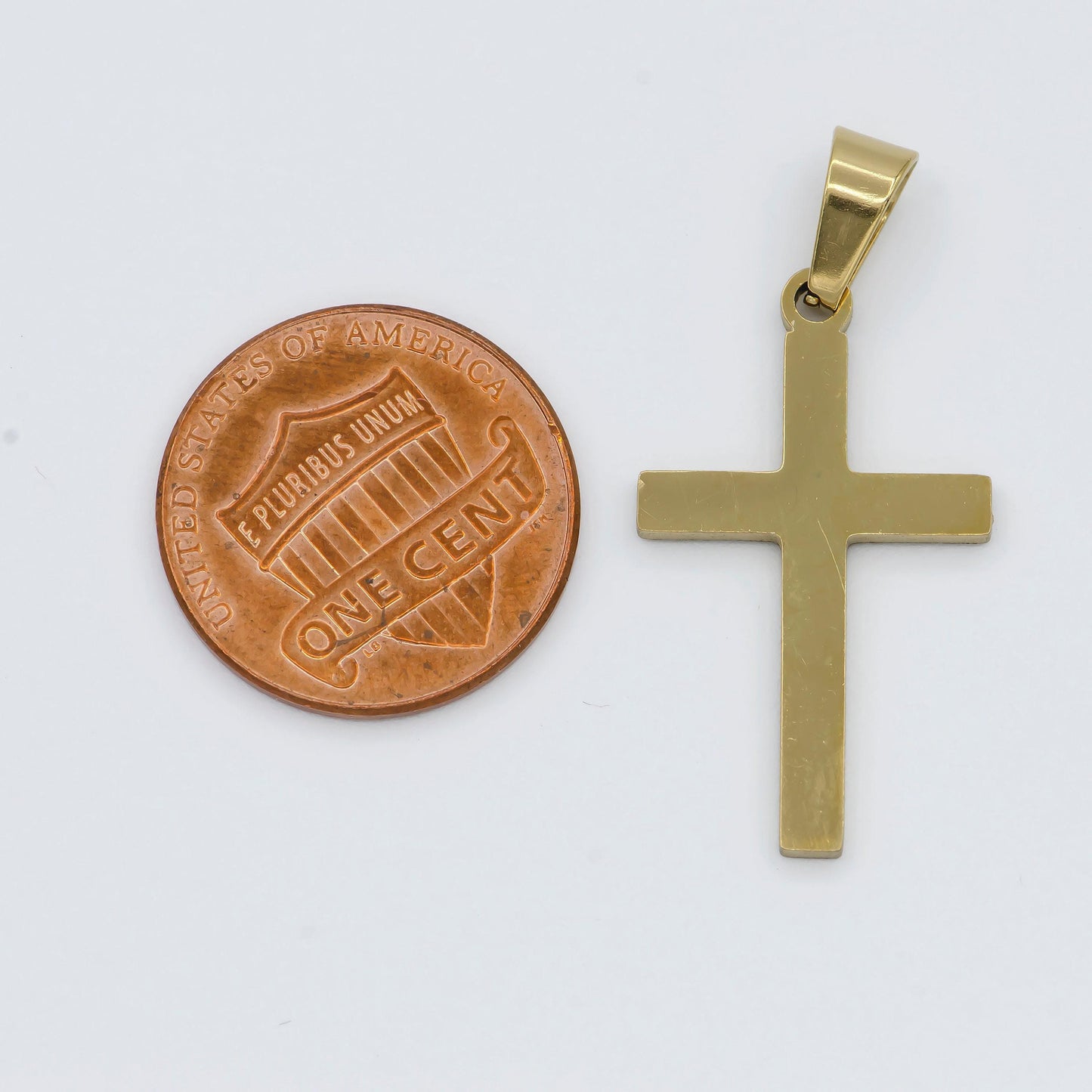 Waterproof cross pendant, men gold cross pendant minimalist stainless steel cross religious gifts for men p1462