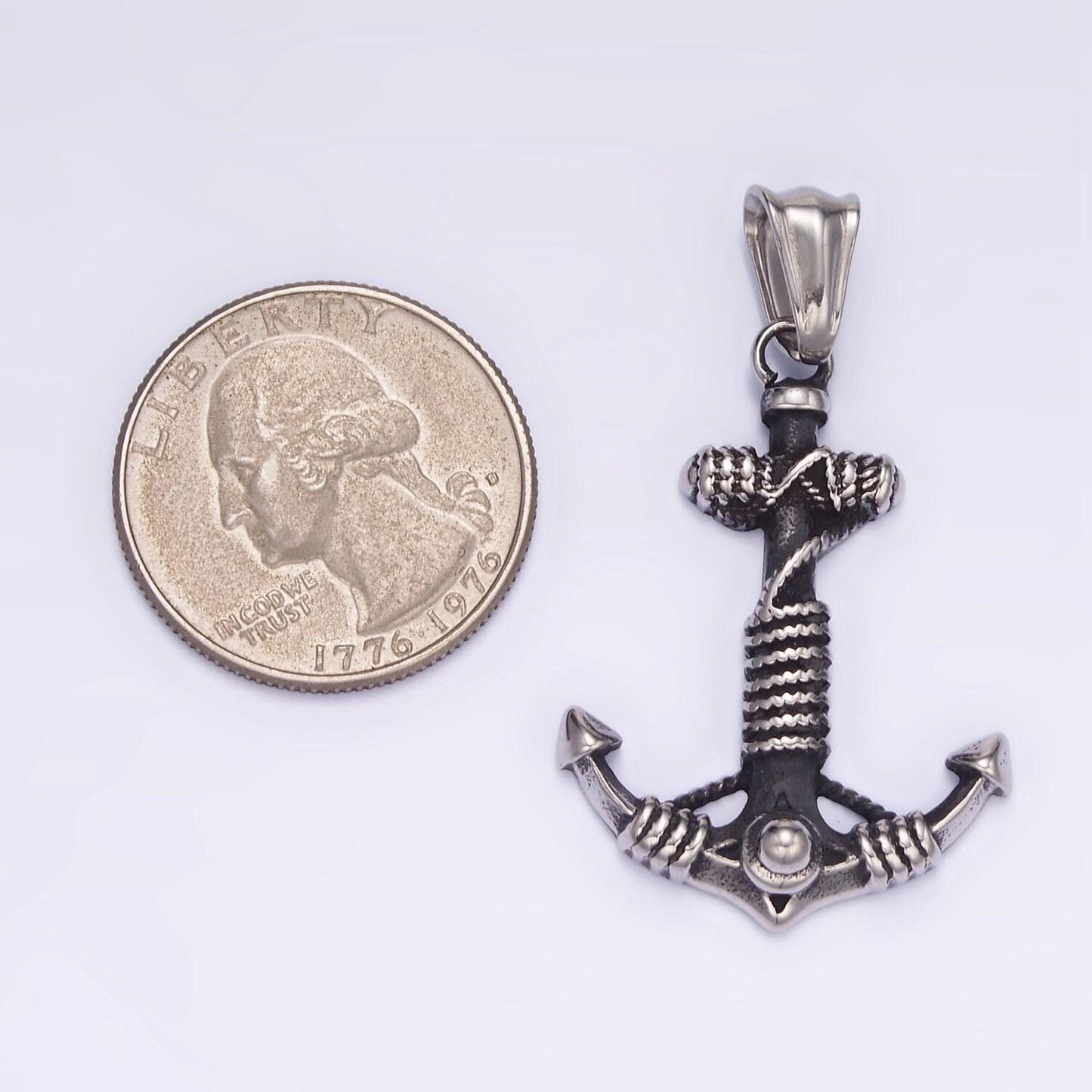 Big charm stainless steel nautical sailor anchor travel good luck necklace charm pendant p1433