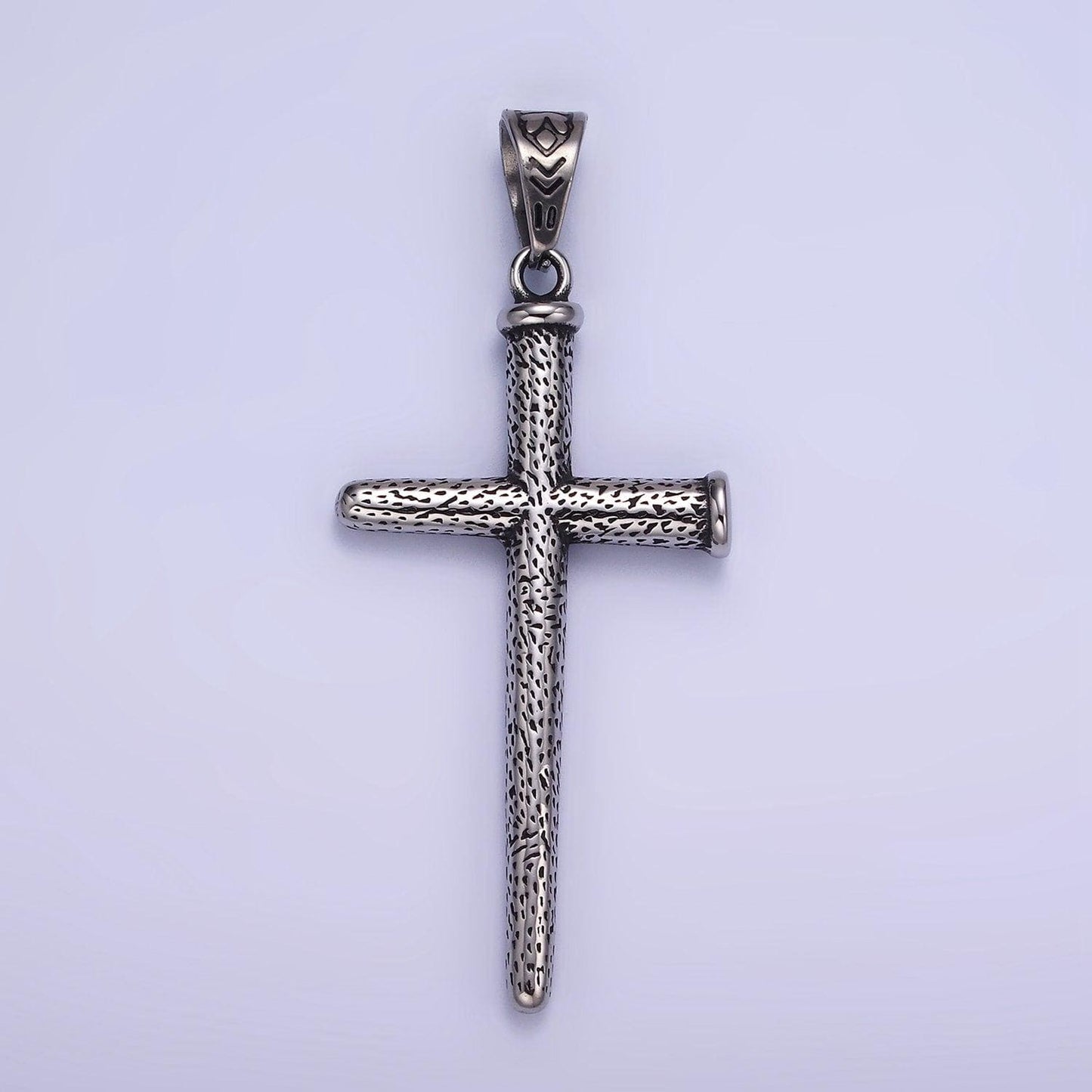 Stainless steel silver nails cross pendant for diy religious jewelry men necklace | p-1413