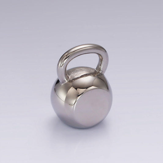Stainless steel 24mm kettlebell fitness pendant, charm add-on diy for bracelet and etc. | p-1367