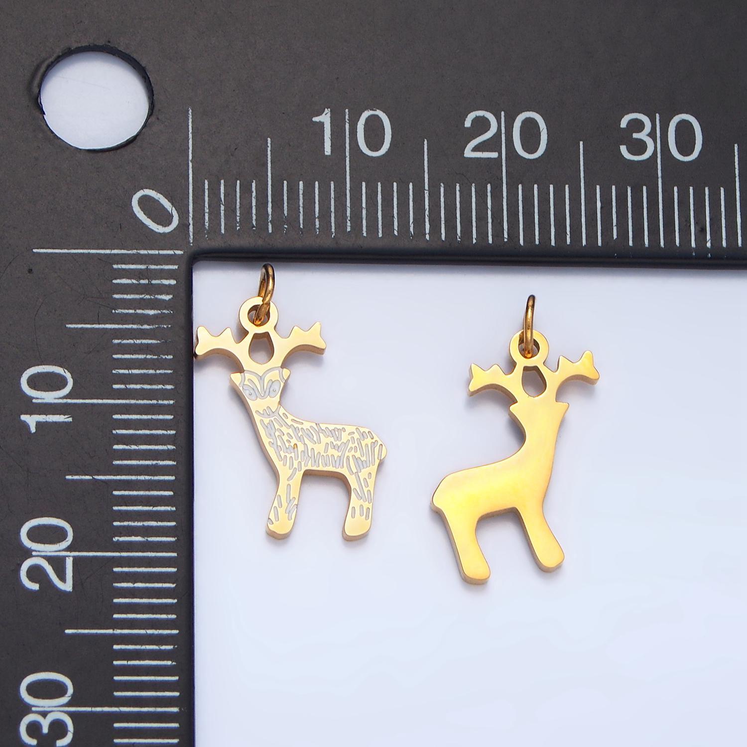 Limited edition gold santa claus reindeer snowman charm dainty gold enamel christmas charms for bracelet necklace jewelry supply