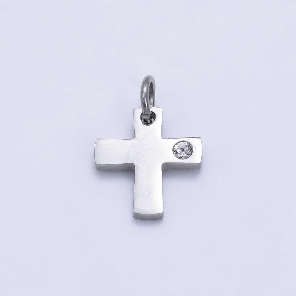 Stainless steel cross charm mini cross pendant religious findings lead nickel free tarnish resistant charm p-1294