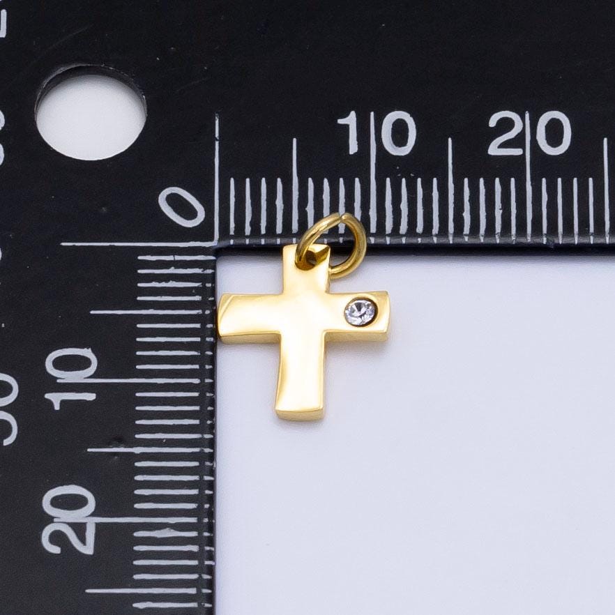 Stainless steel cross charm mini cross pendant religious findings lead nickel free tarnish resistant charm p-1294