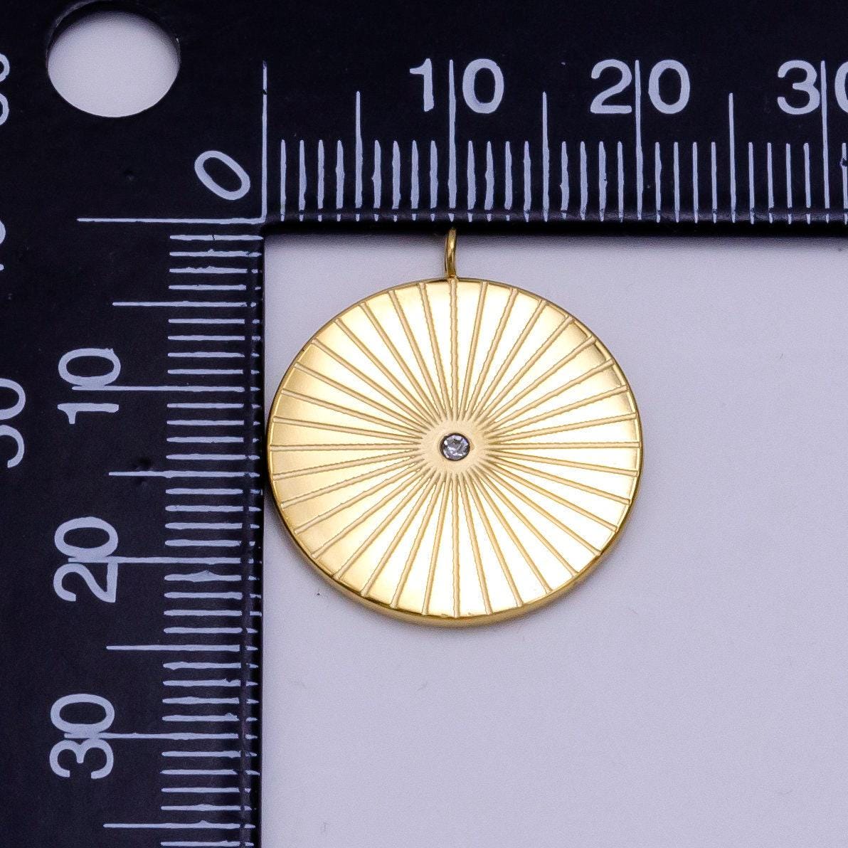 Gold stainless steel sun charm sunray charm sunshine, sunburst, celestial pendant, bohemian charms jewelry inspired p1255