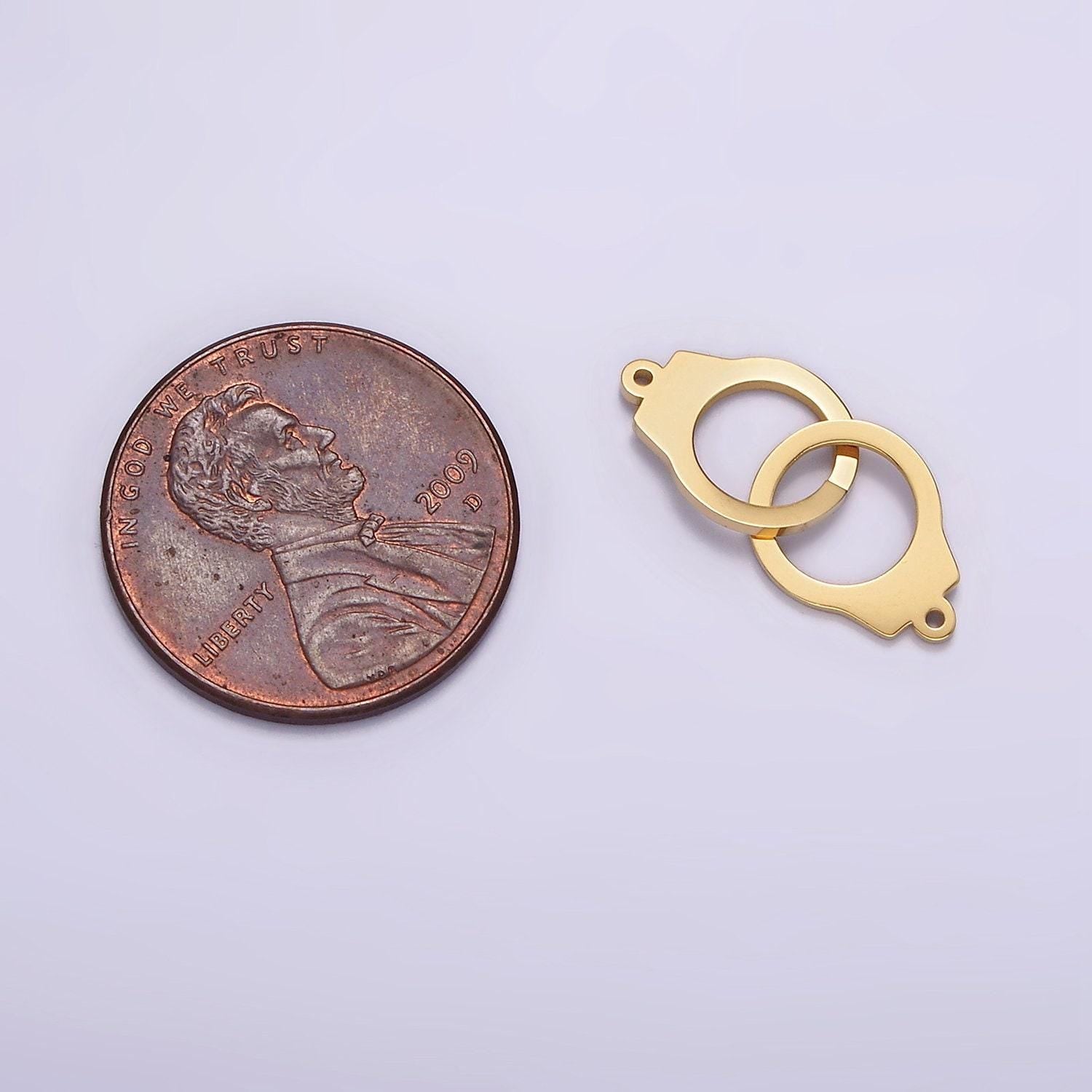 Stainless steel gold hand cuff charm connector for bracelet necklace minimalist link connector p-1254
