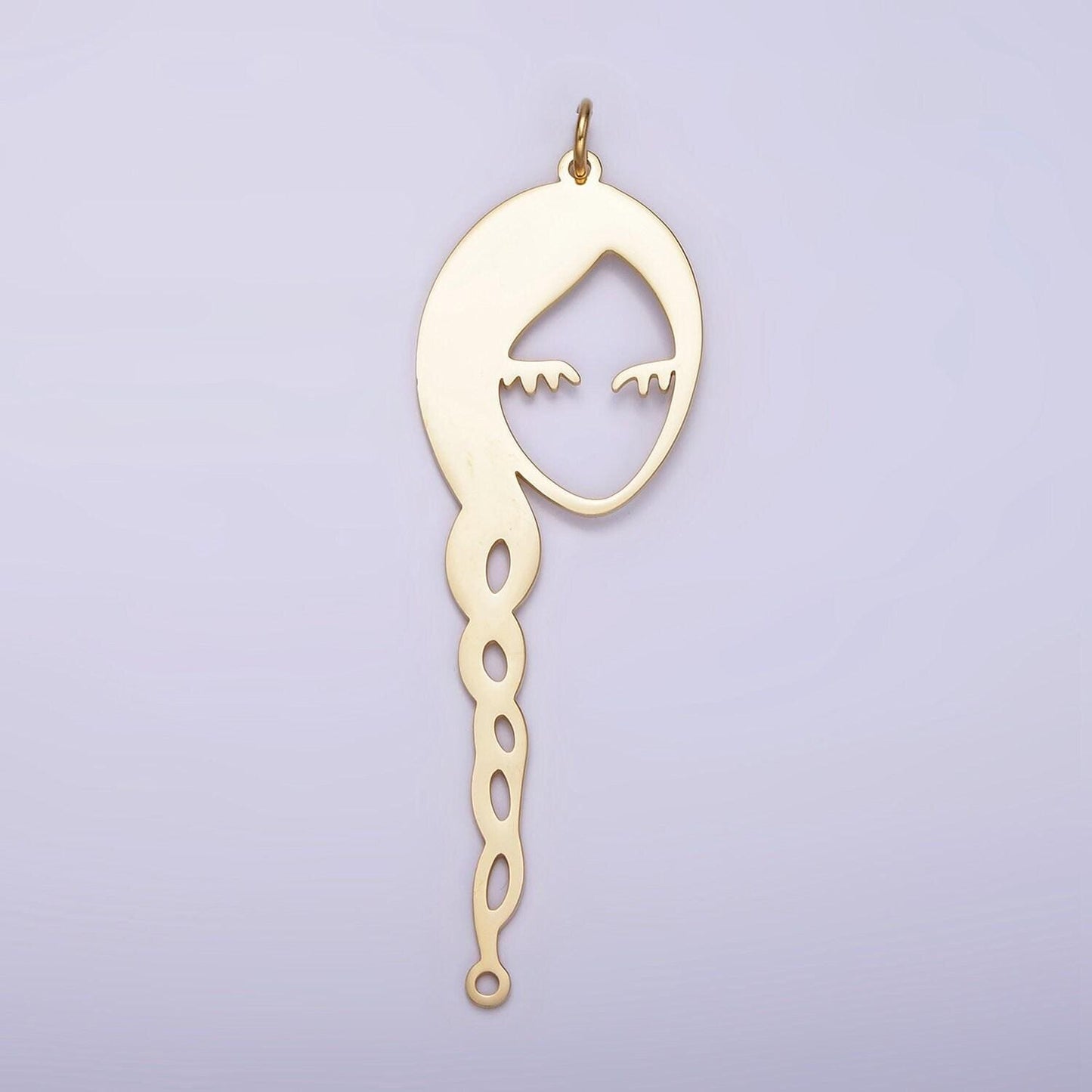 Stainless steel cameo charms, steel lady princess face pendants minimalist girl jewelry lightweight dangle tarnish free charm p-1233
