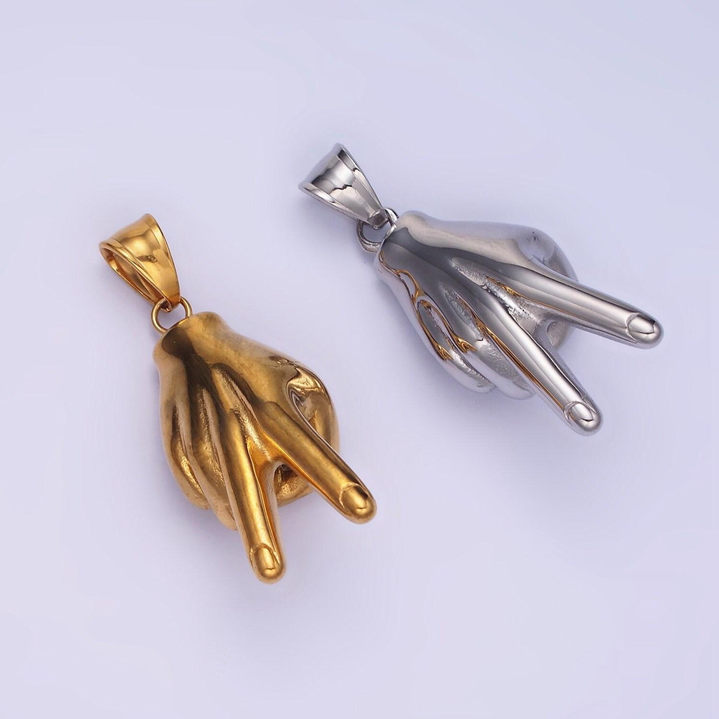 Peace sign hand symbol charm, unique stainless steel peace sign for necklace pendant charm men jewelry making gift p1207