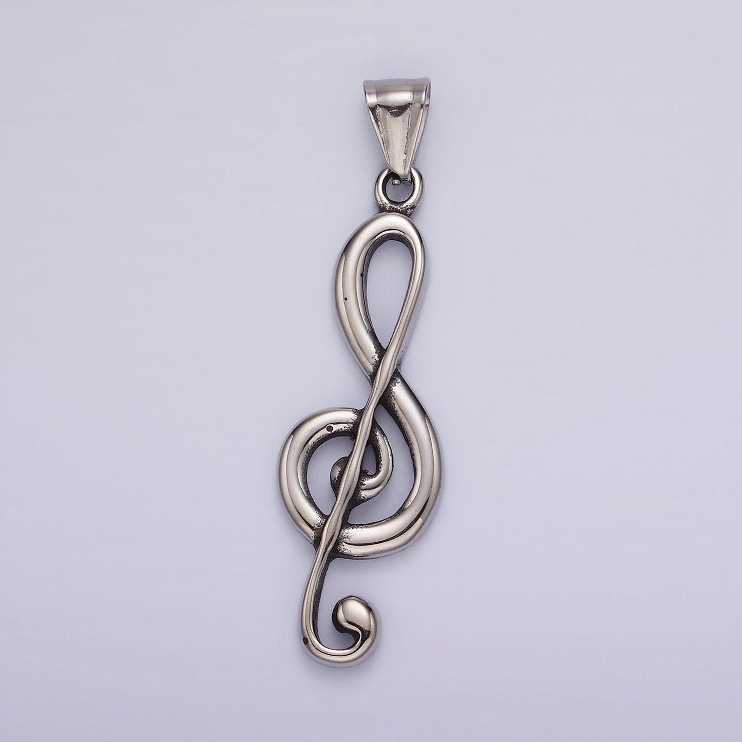 Stainless steel treble g-clef musical symbol pendant | p-1192