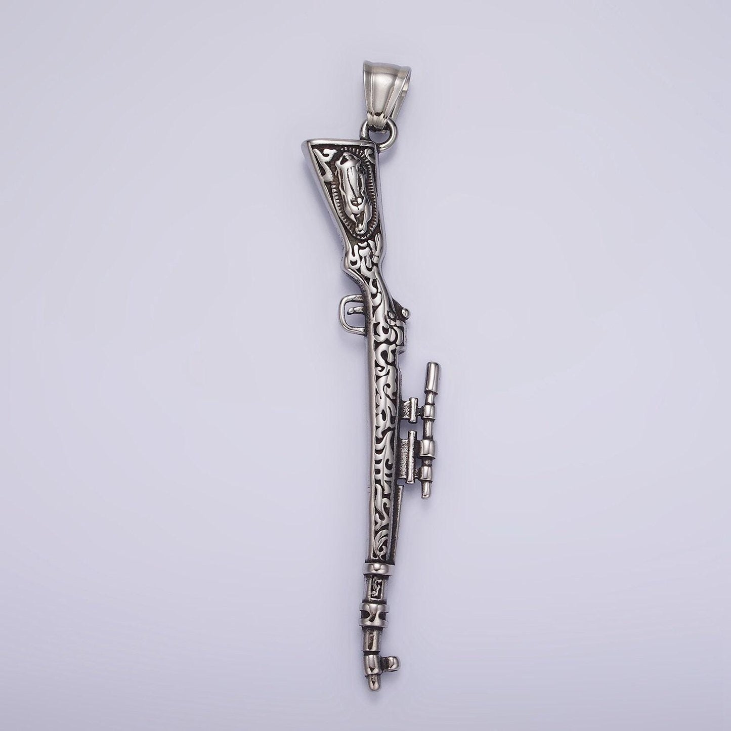 Stainless steel 83.2mm sniper rifle with guadalupe | p-1187