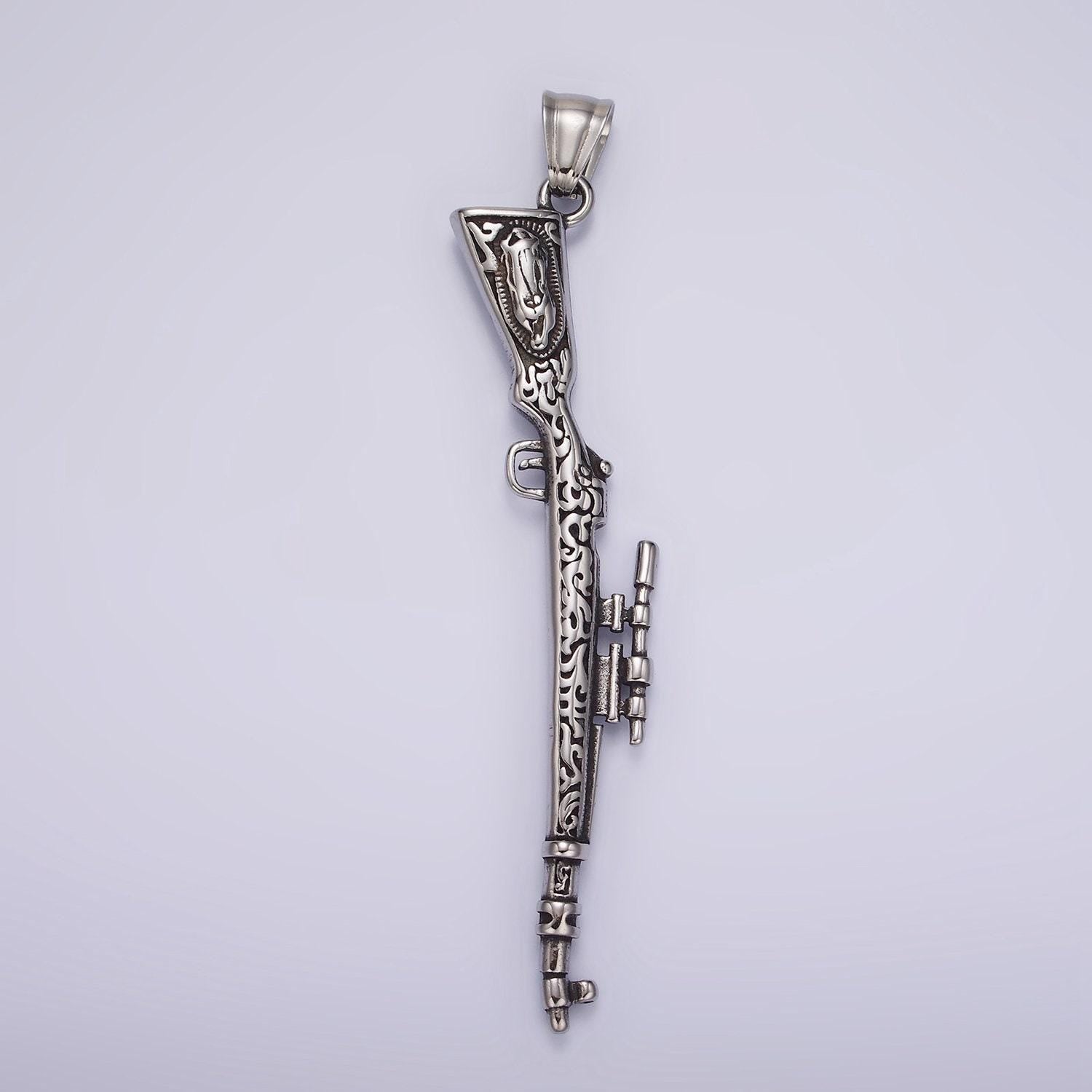 Stainless steel 83.2mm sniper rifle with guadalupe | p-1187