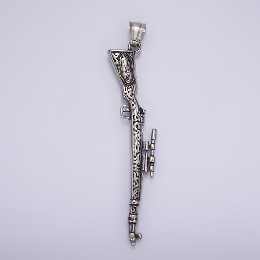 Stainless steel 83.2mm sniper rifle with guadalupe | p-1187