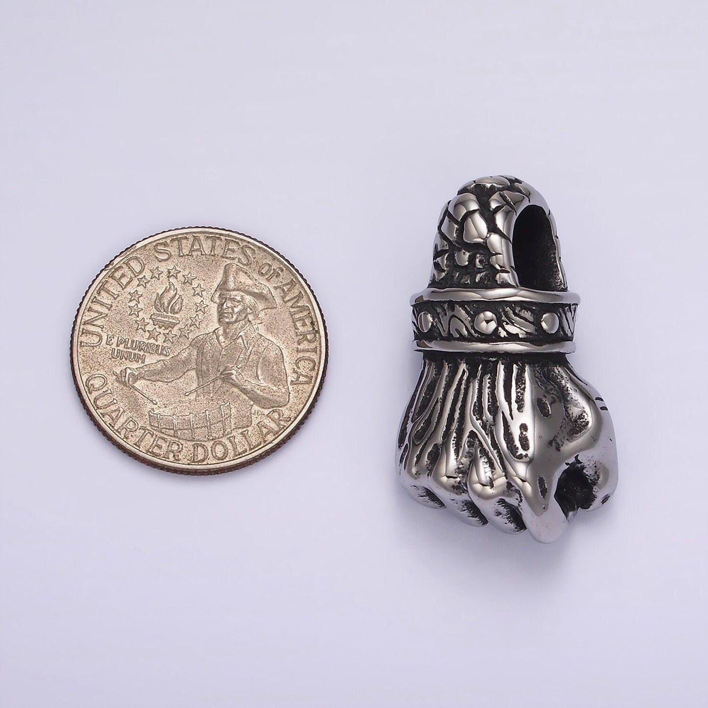 Stainless steel 34mm warrior fist charm hand gesture pendant | p-1184