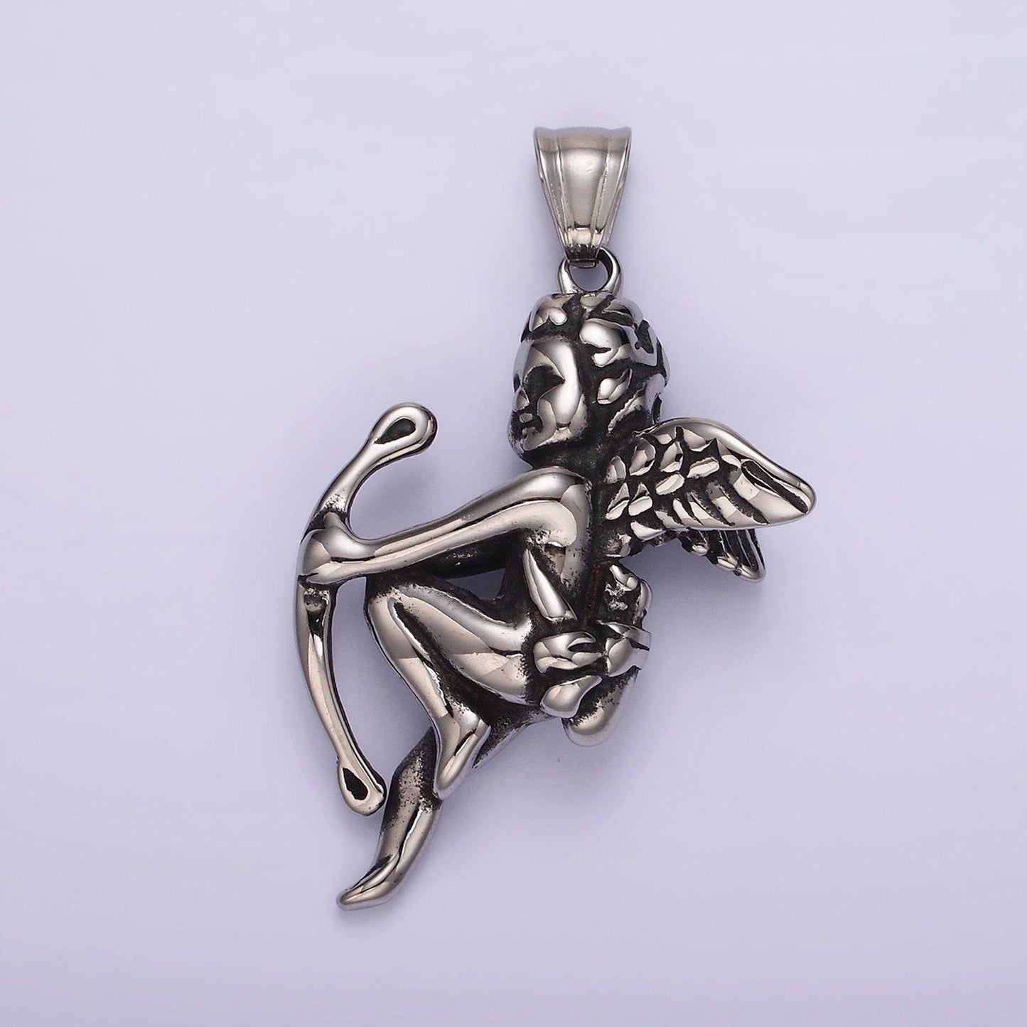 Stainless steel 54mm archer cherub boy angel pendant cupid angel for valentine jewelry inspired | p-1181