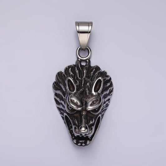 Stainless steel men wolf head pendant for diy jewelry werewolf halloween jewelry inspired | p-1174