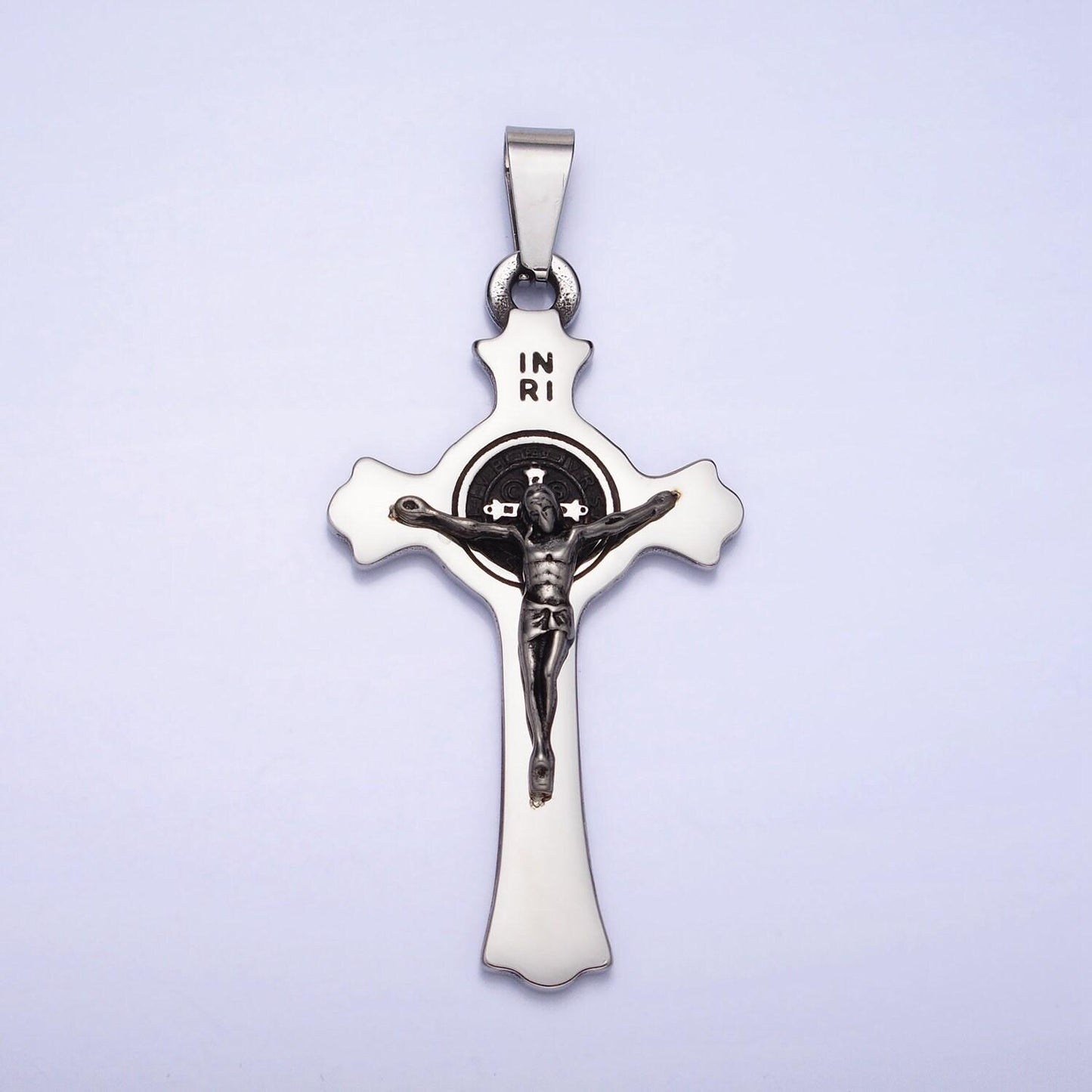 Stainless steel jesus inri cross crucifix pendant for necklace christian jewelry making jesus in the cross gold pendant