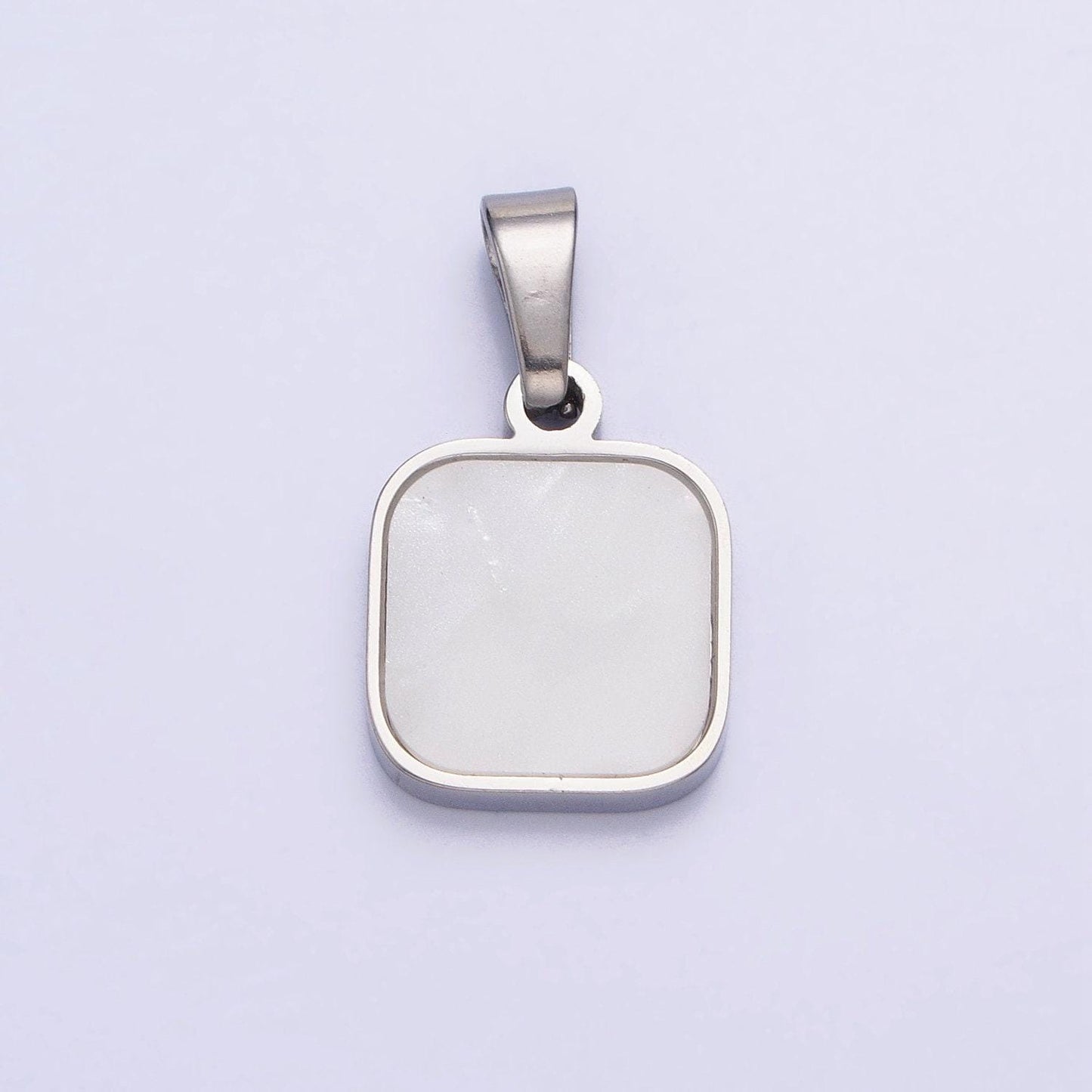 Dainty shell pearl pendant necklace minimalist white pearl square charm for necklace earring bracelet component p-1149