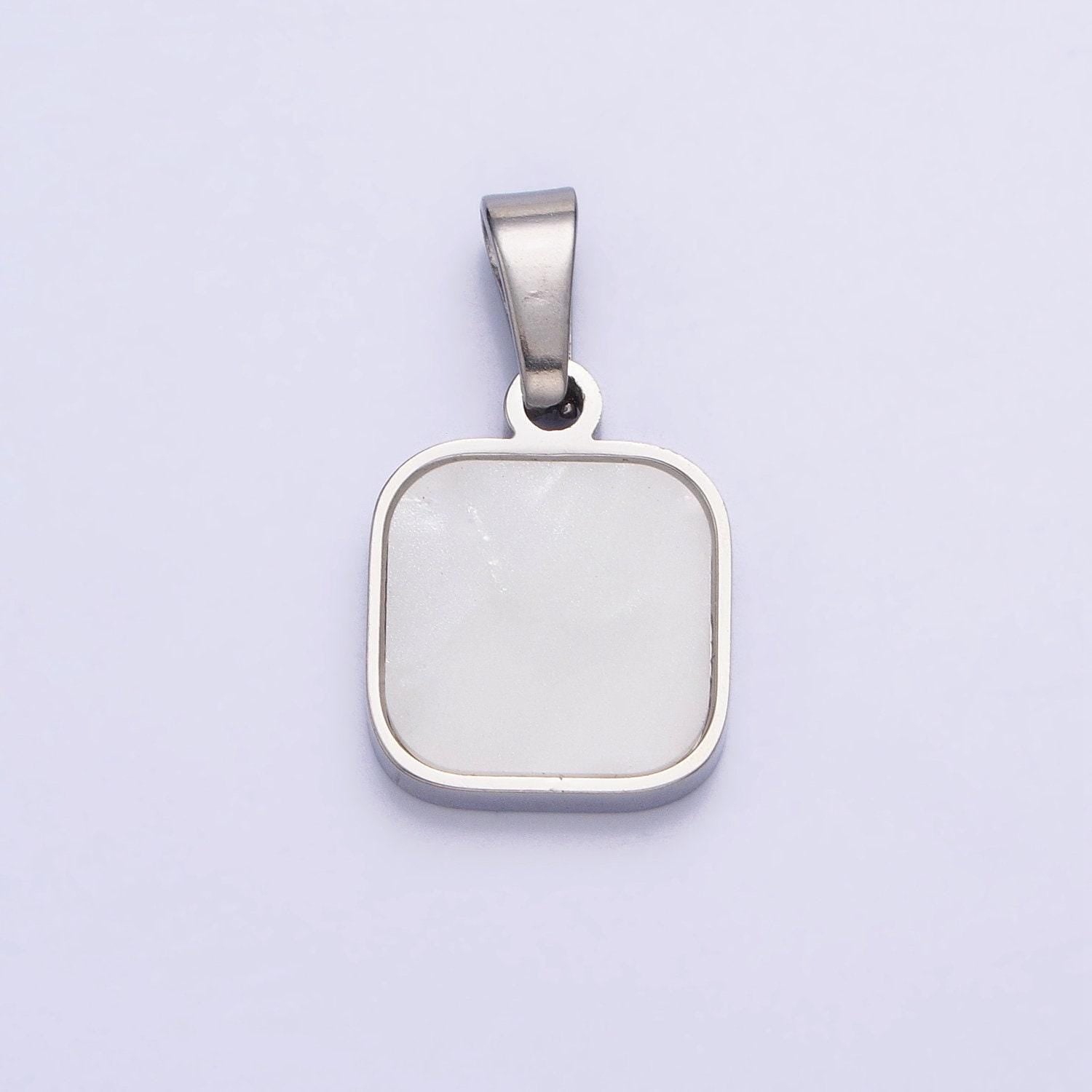 Dainty shell pearl pendant necklace minimalist white pearl square charm for necklace earring bracelet component p-1149