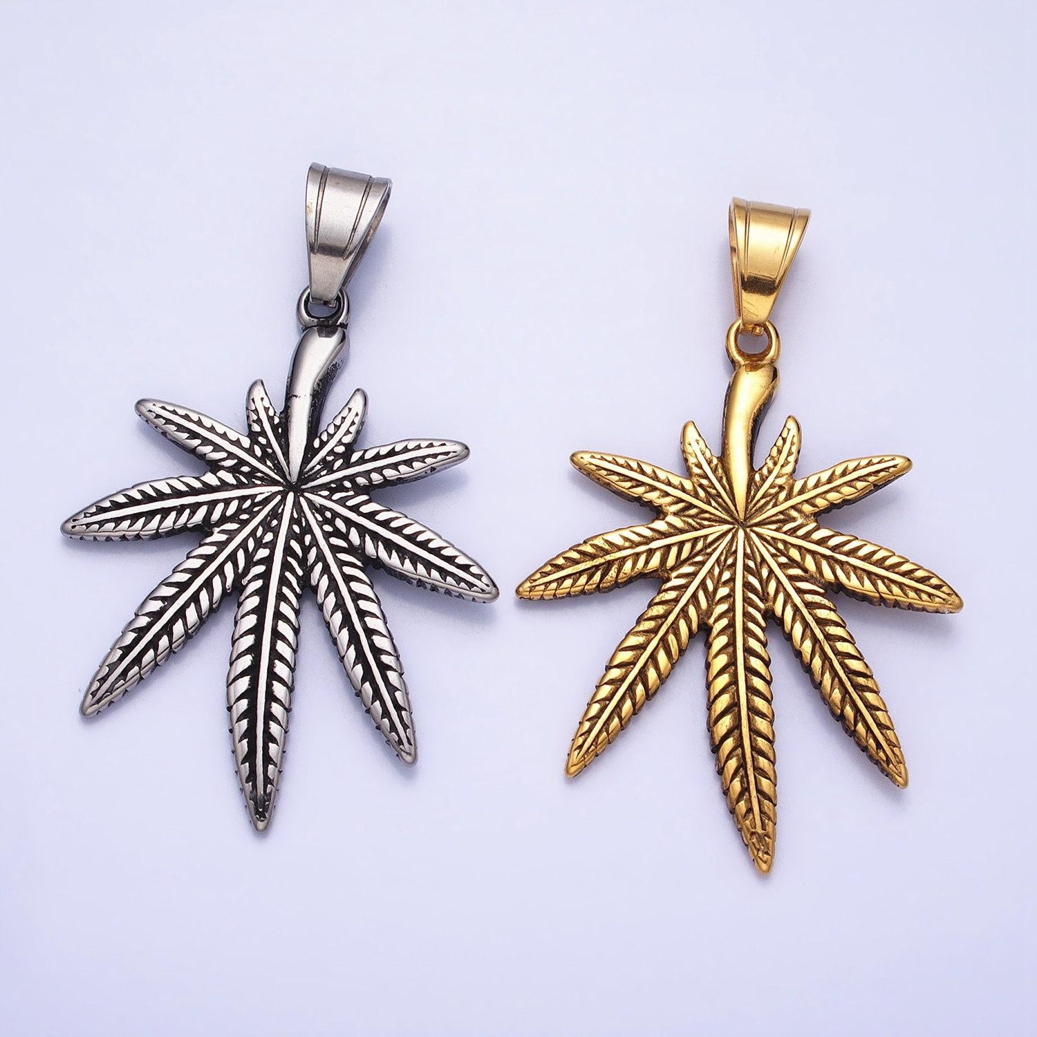 Cannabis pendant dainty marijuana leaf charm necklace bracelet earring mary jane gold silver charm 420 jewelry gift idea | p-1132