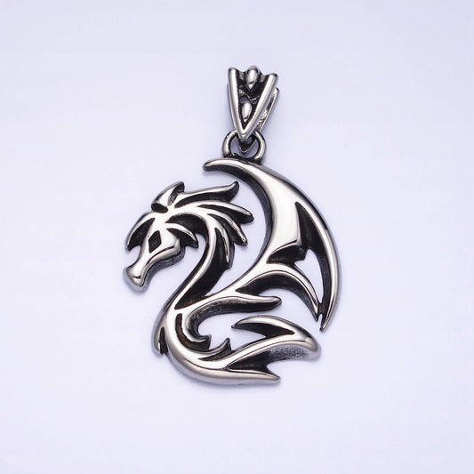 Stainless steel dragon pendant for necklace men jewelry emo punk rock teenager necklace | p-1127