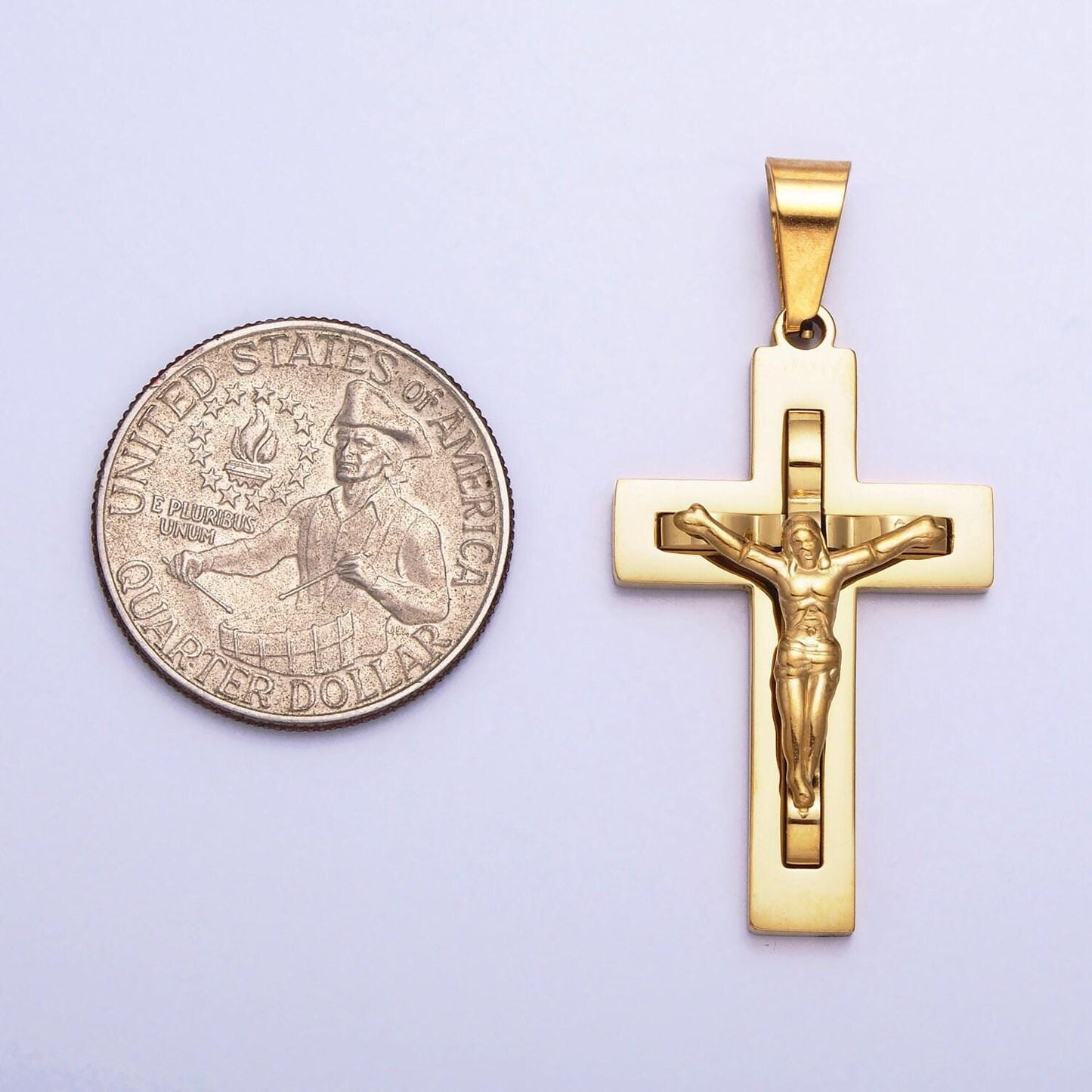 Jesus crucifix pendant, silver cross religious jewelry making for men, gift for father, silver man jewelry unisex necklace p-1119