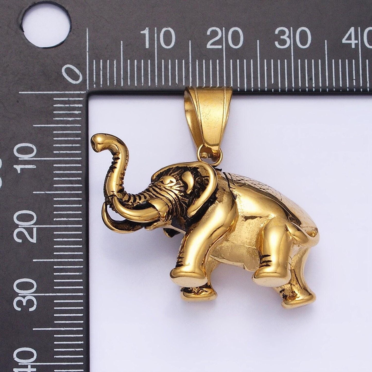 Dainty stainless steel elephant charm silver wild animal safari charm | p-1110