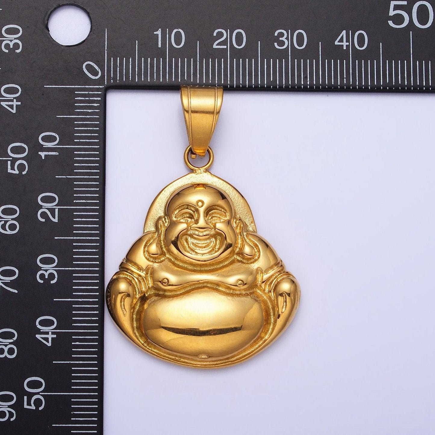 Stainless steel buddha pendant in silver & gold | p-1103