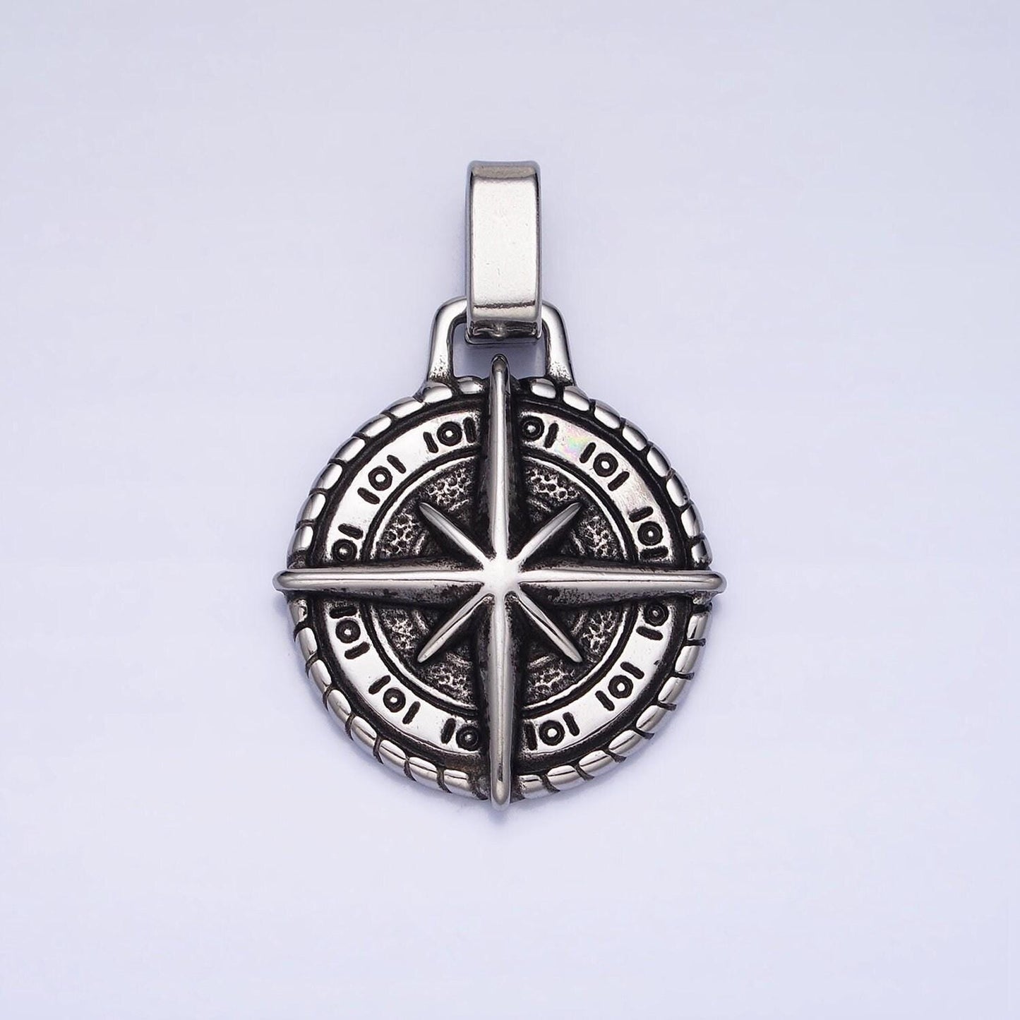 Men compass pendant necklace stainless steel jewelry heavy weight jewelry travel statement necklace supply p-1091 p-1092