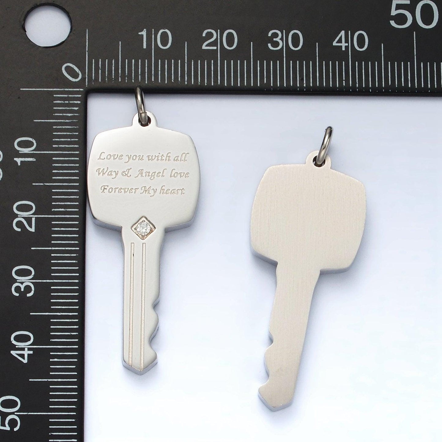 Stainless steel key pendant charm, dainty key pendant charm, lock pendant, for men jewelry making supply p1021