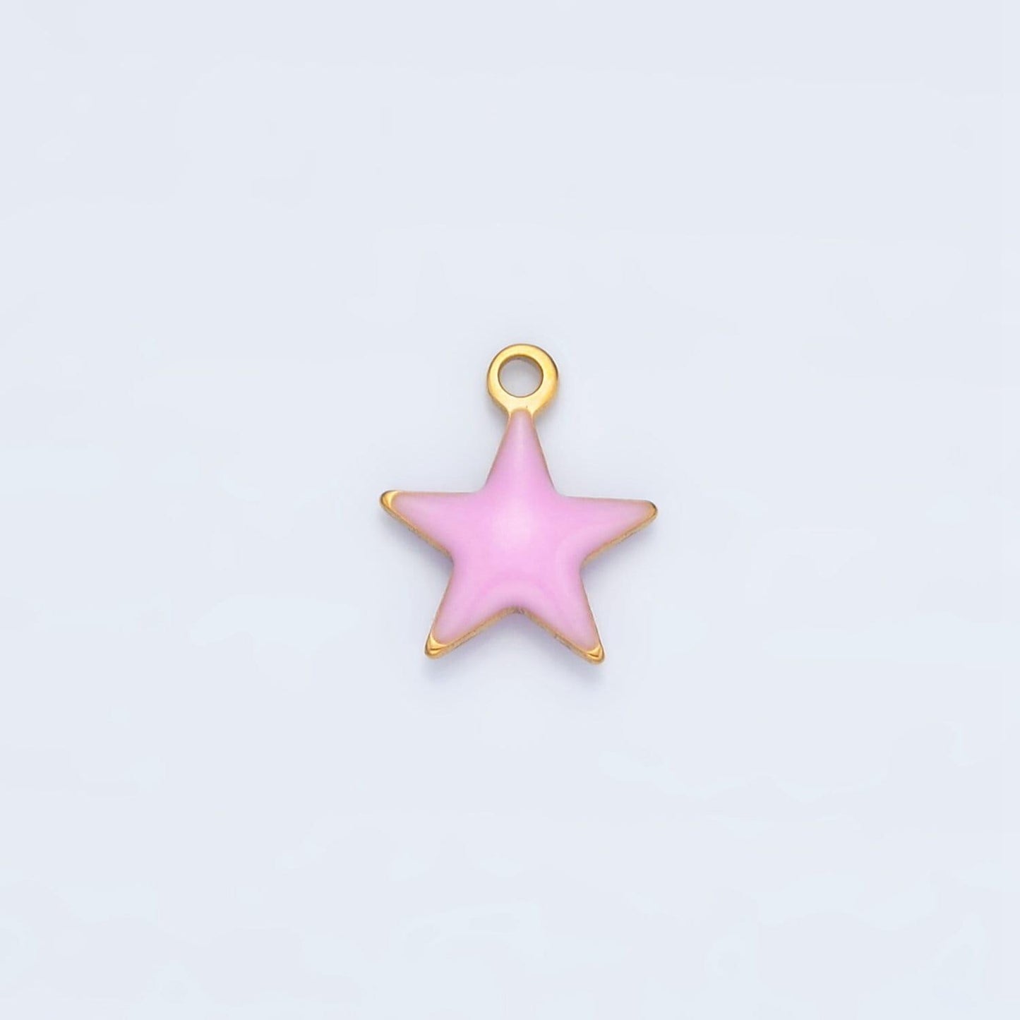 Tiny enamel gold charms double sided star enamel stainless steel for charm bar teal pink white charm for bracelet necklace p1018
