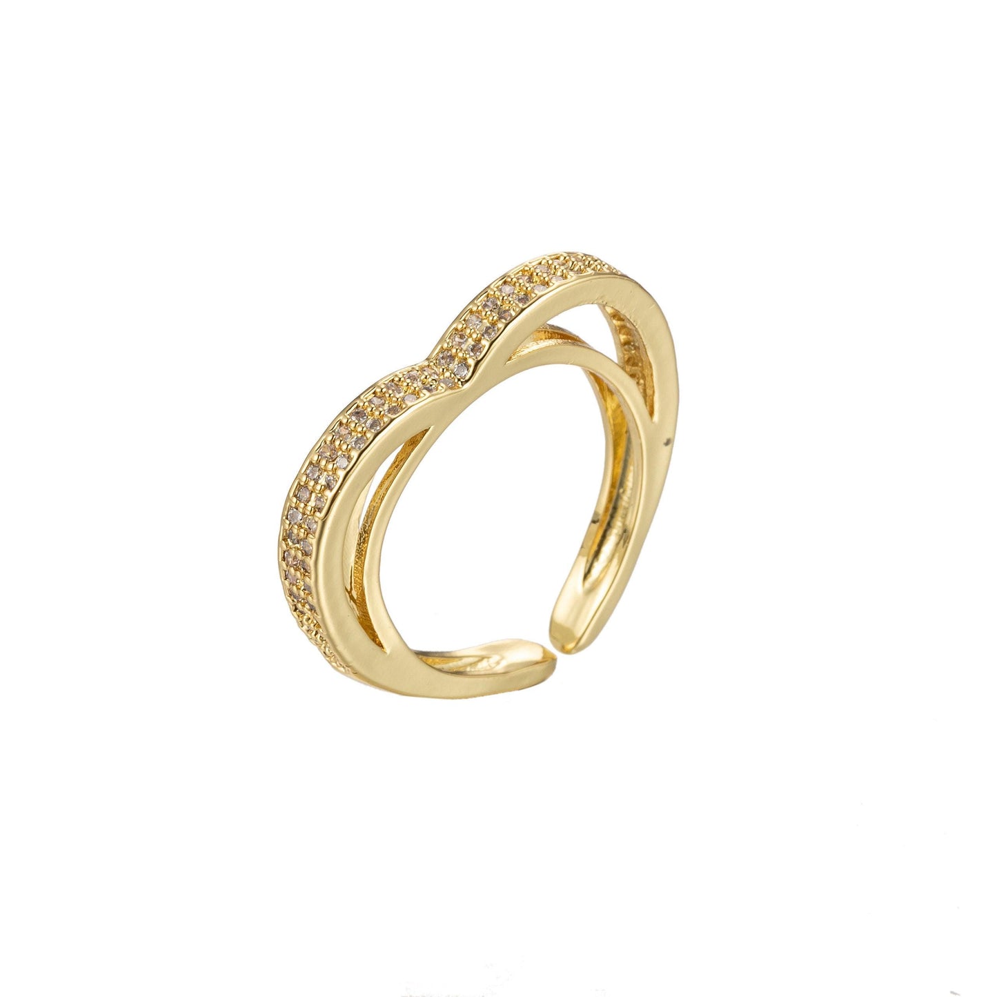 Cz heart ring, unique gold heart ring, womens wedding band, minimalist heart ring wedding band, dainty heart ring, gold ring size 6 o357