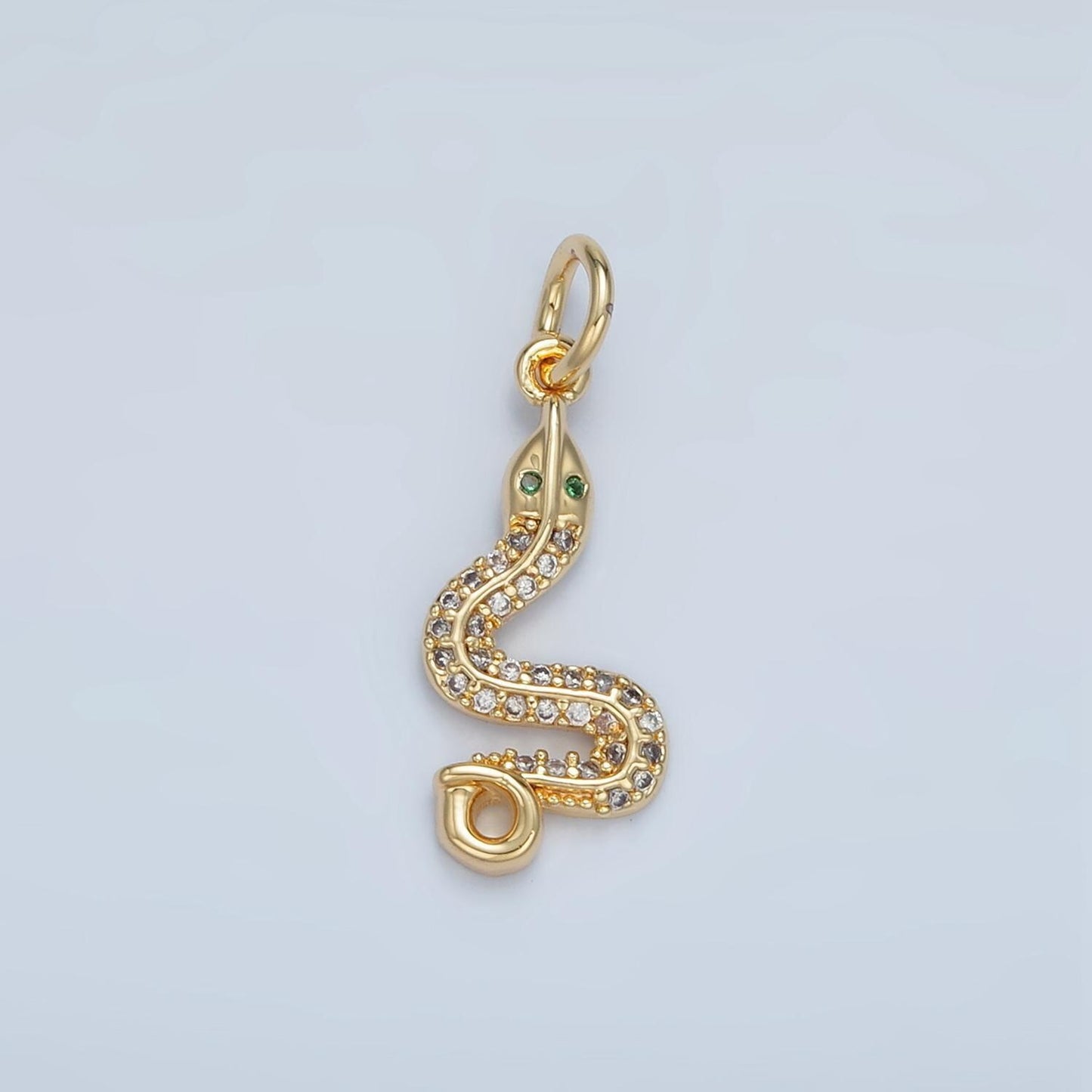 Mini 24k gold filled snake charm, gold snake pendant charm, charm, for serpent animal jewelry dangle charm n1394