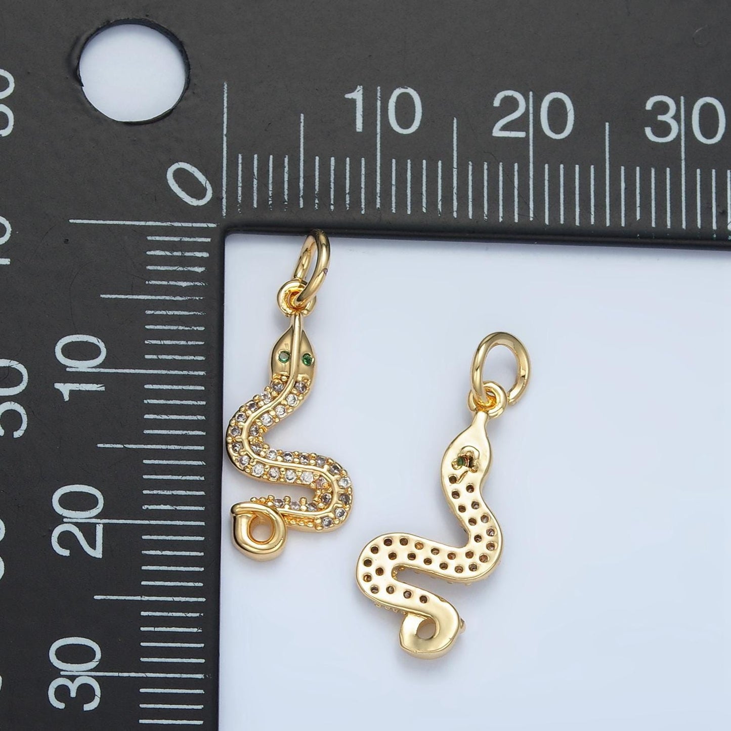 Mini 24k gold filled snake charm, gold snake pendant charm, charm, for serpent animal jewelry dangle charm n1394