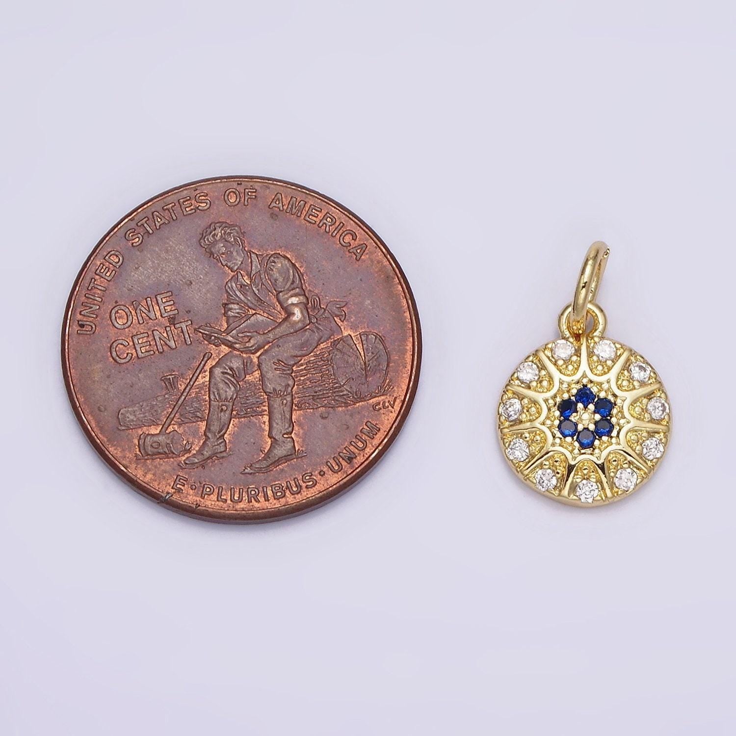 Mini 14k gold filled evil eye pendant jewelry making supplies wholesale charm amulet protection jewelry n-981