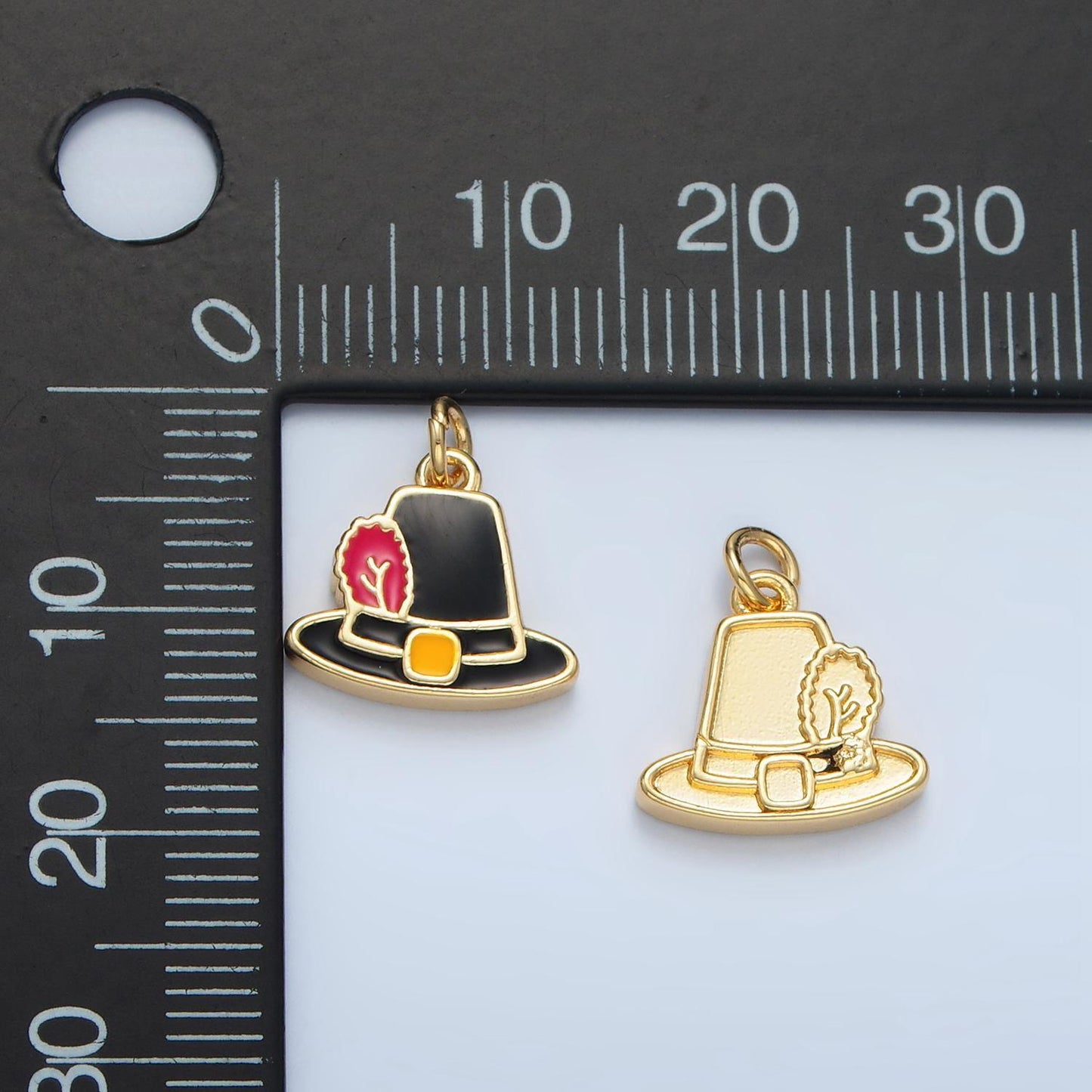 24k gold filled enamel charm for thanksgiving fall charm inspired bracelet necklace add-on charm turkey pumpkin squirrel pendant | n791