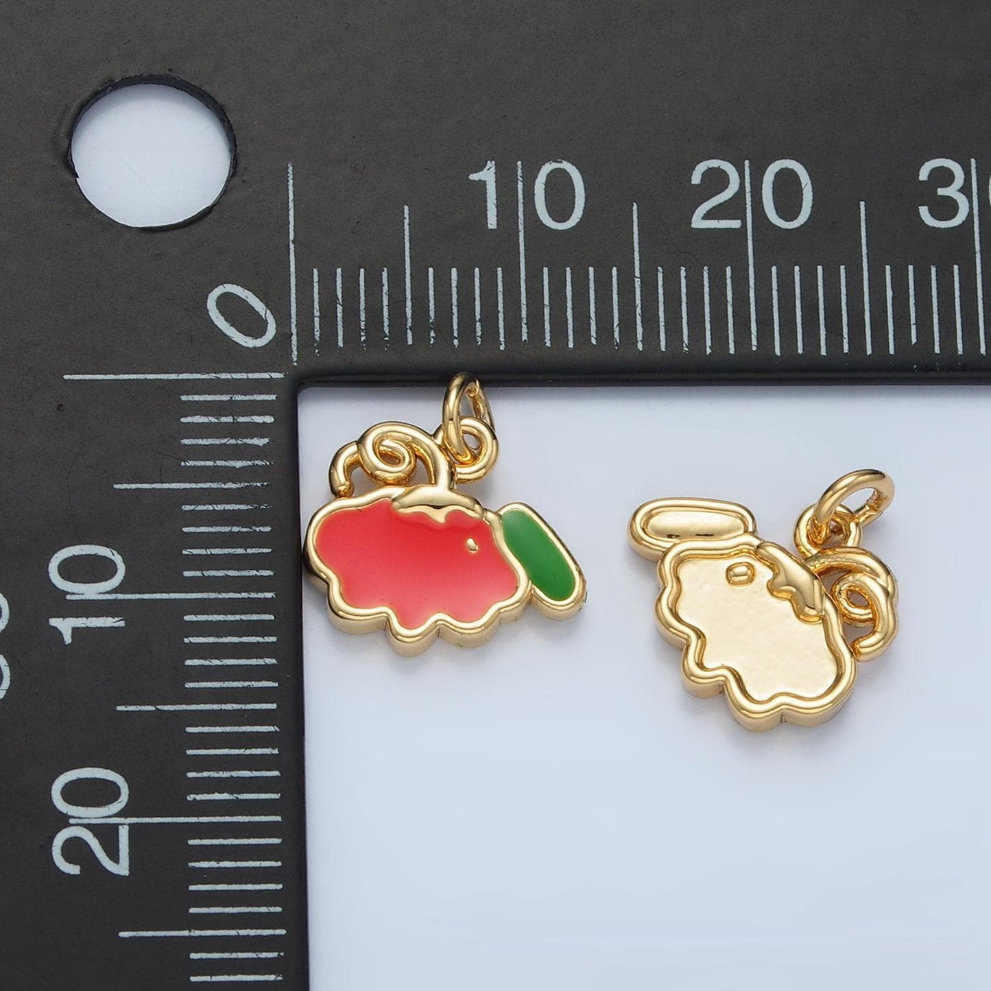 24k gold filled enamel charm for thanksgiving fall charm inspired bracelet necklace add-on charm turkey pumpkin squirrel pendant | n791