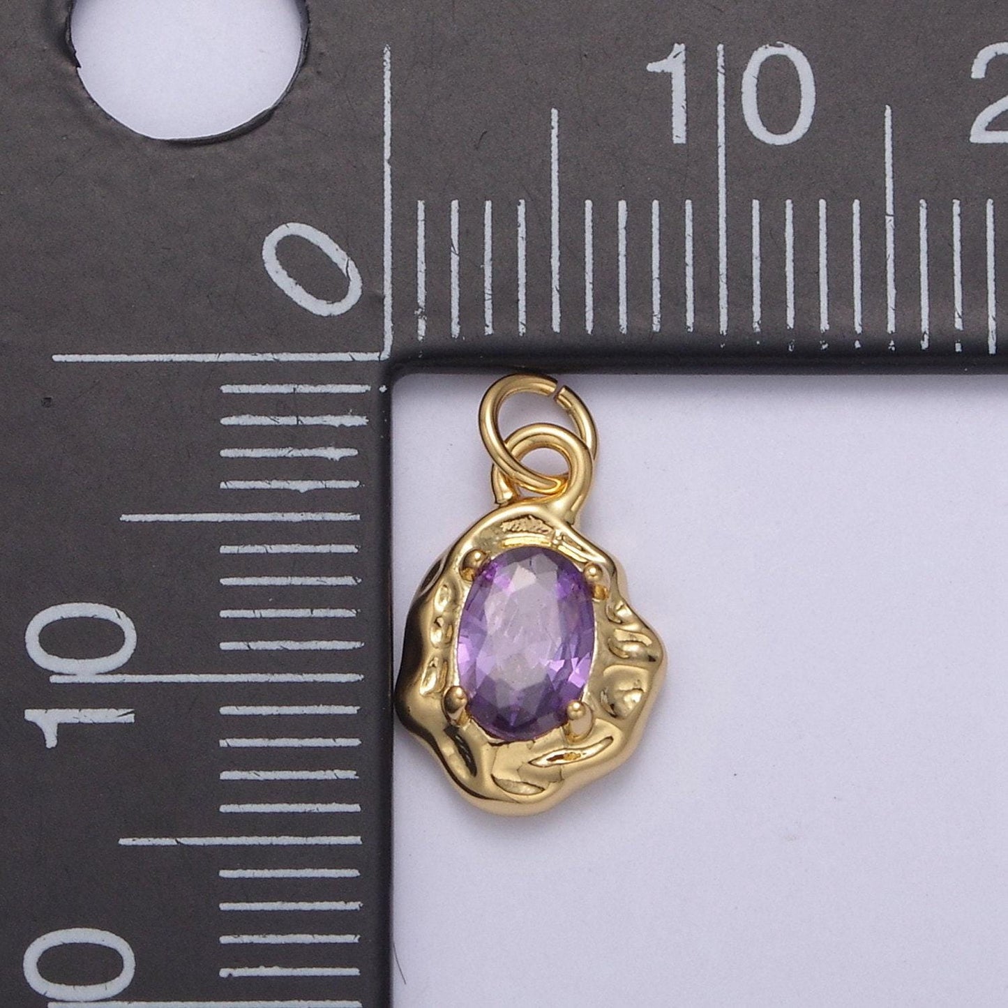 Mini silver rustic charm with colorful cubic zirconia stone option | diy fashion pendant jewelry necklace bracelet earring | n-715