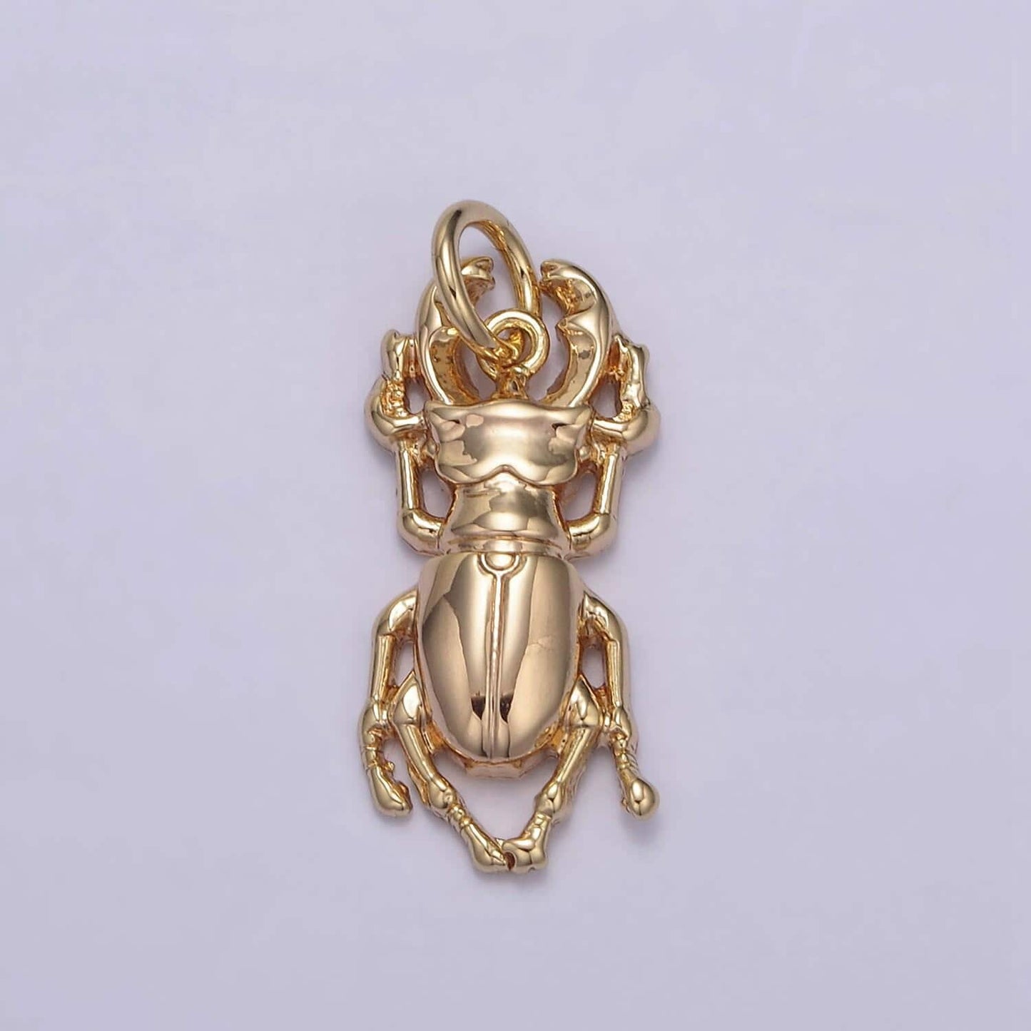 Dainty golden stag beetle charm 24k gold filled small insect pendant tiny animal diy fashion jewelry necklace bracelet earring | n-834