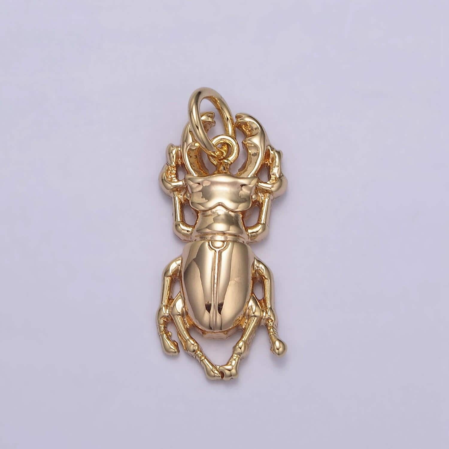 Dainty golden stag beetle charm 24k gold filled small insect pendant tiny animal diy fashion jewelry necklace bracelet earring | n-834
