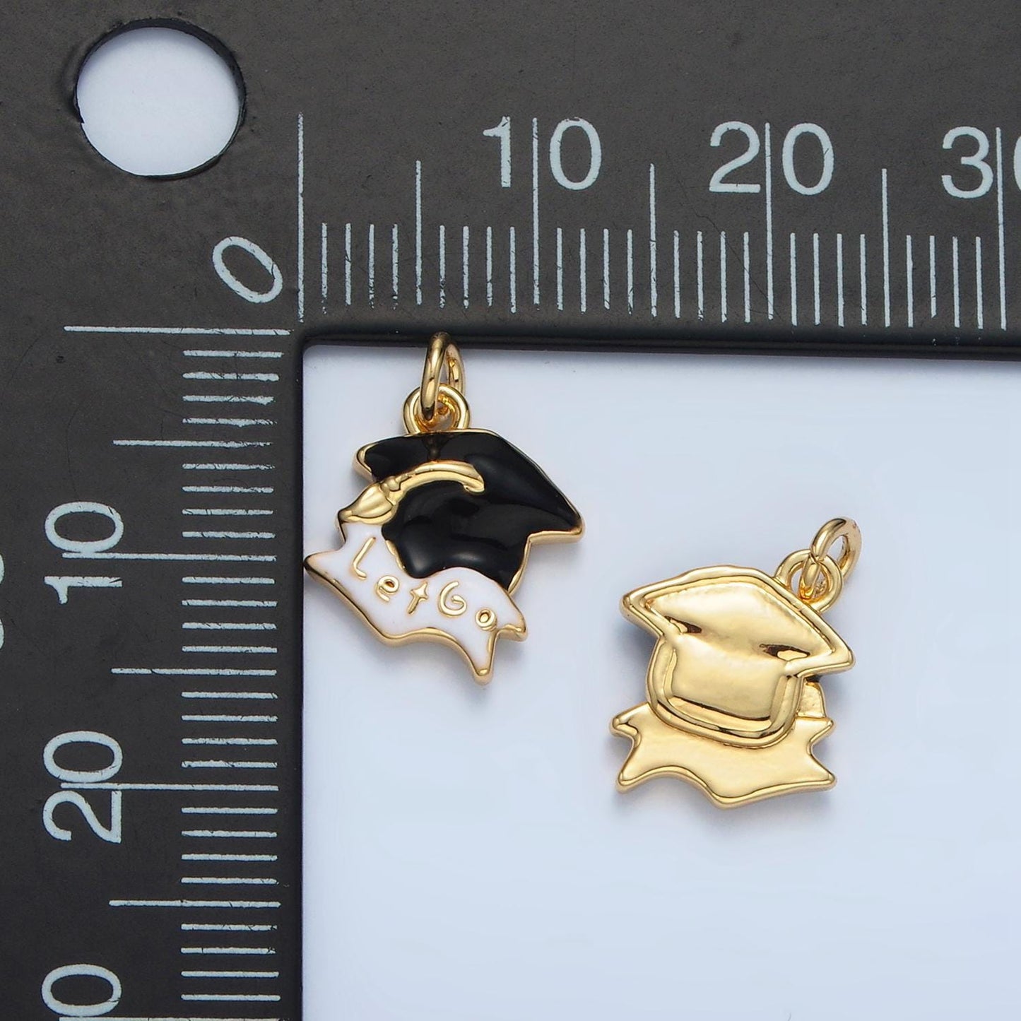 Dainty gold graduation cap charms for grad cap charm necklace bracelet charm gift for graduation idea n822
