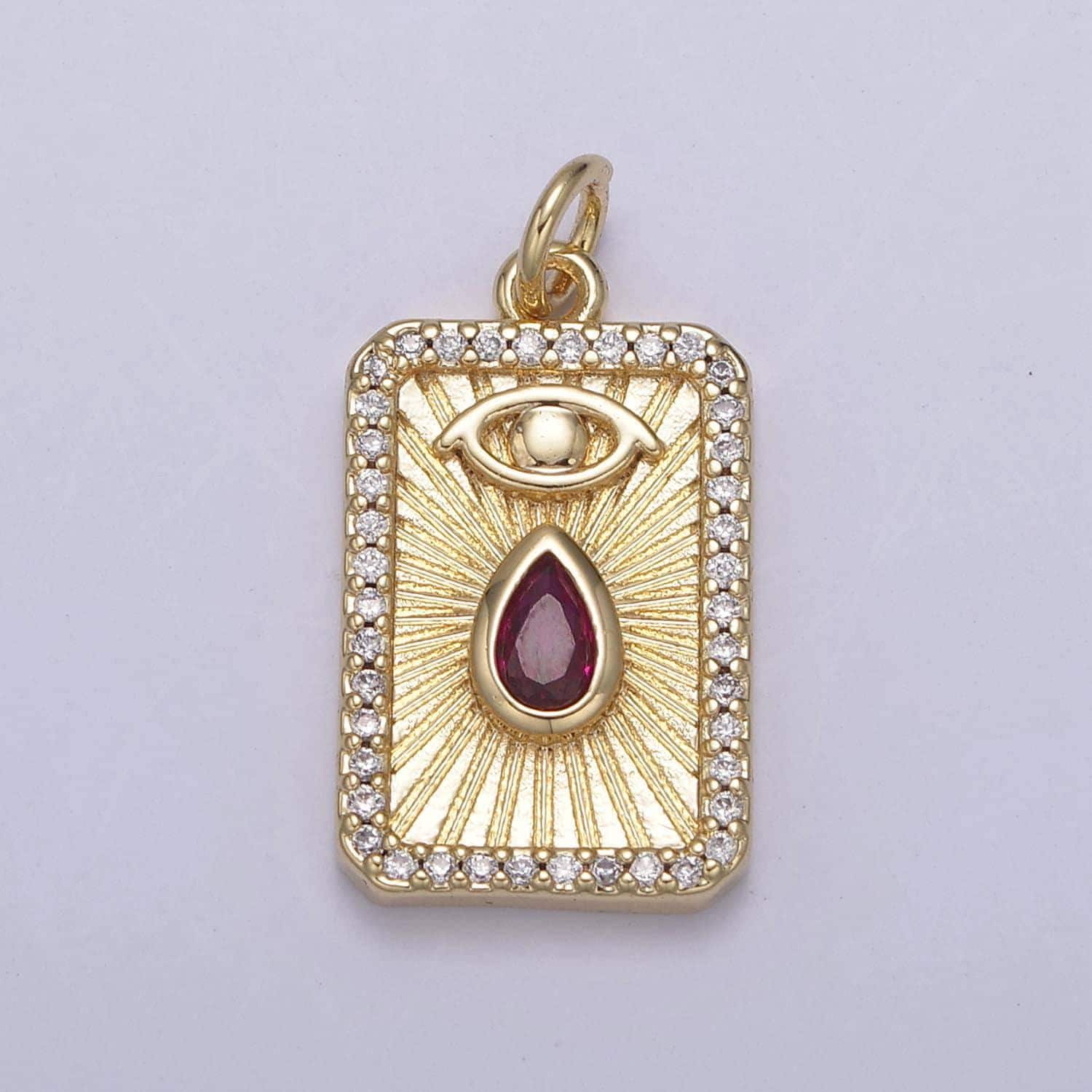 14k gold filled evil eye pendant with 4 cz color option | diy fashion jewelry charm add on necklace bracelet earring| n-777