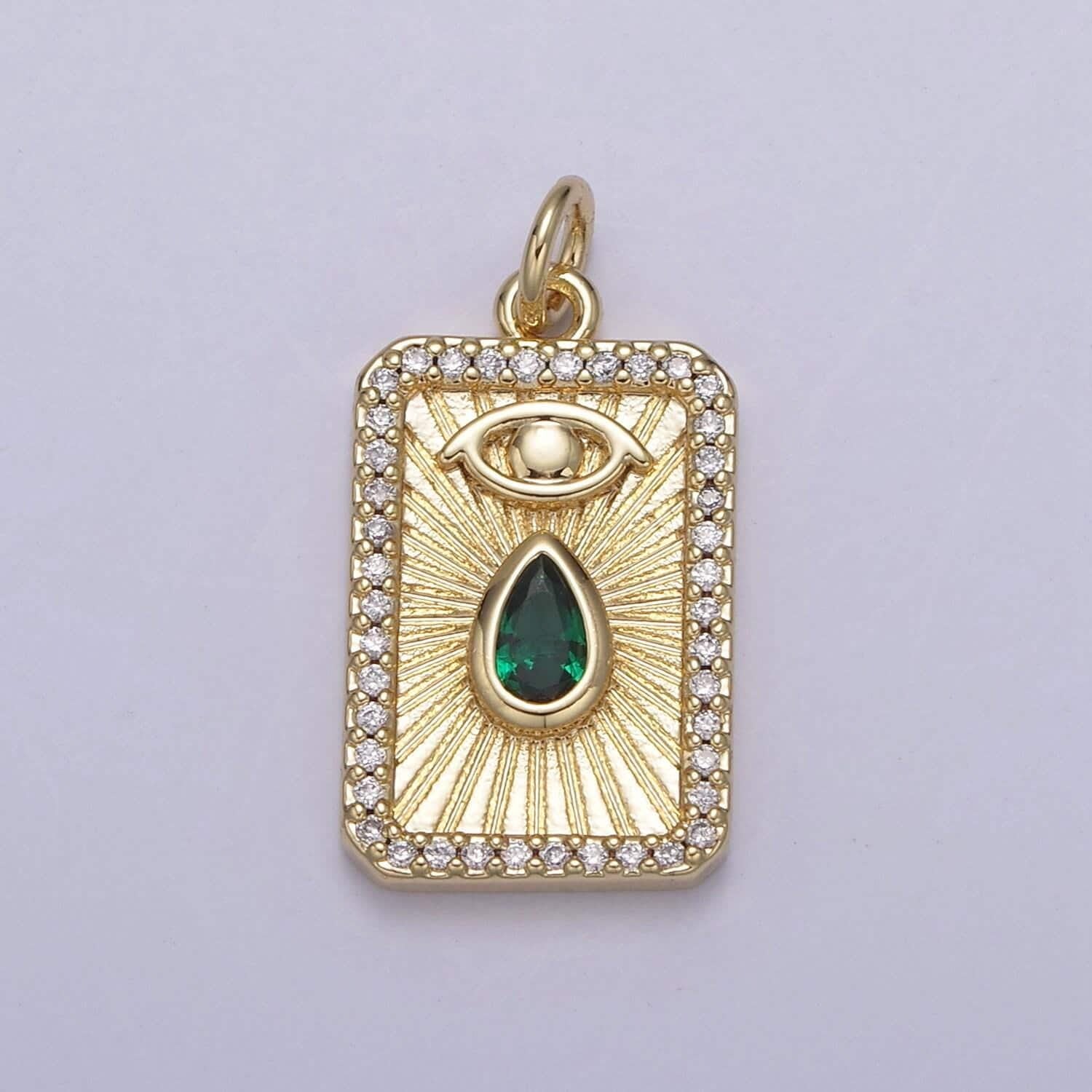 14k gold filled evil eye pendant with 4 cz color option | diy fashion jewelry charm add on necklace bracelet earring| n-777