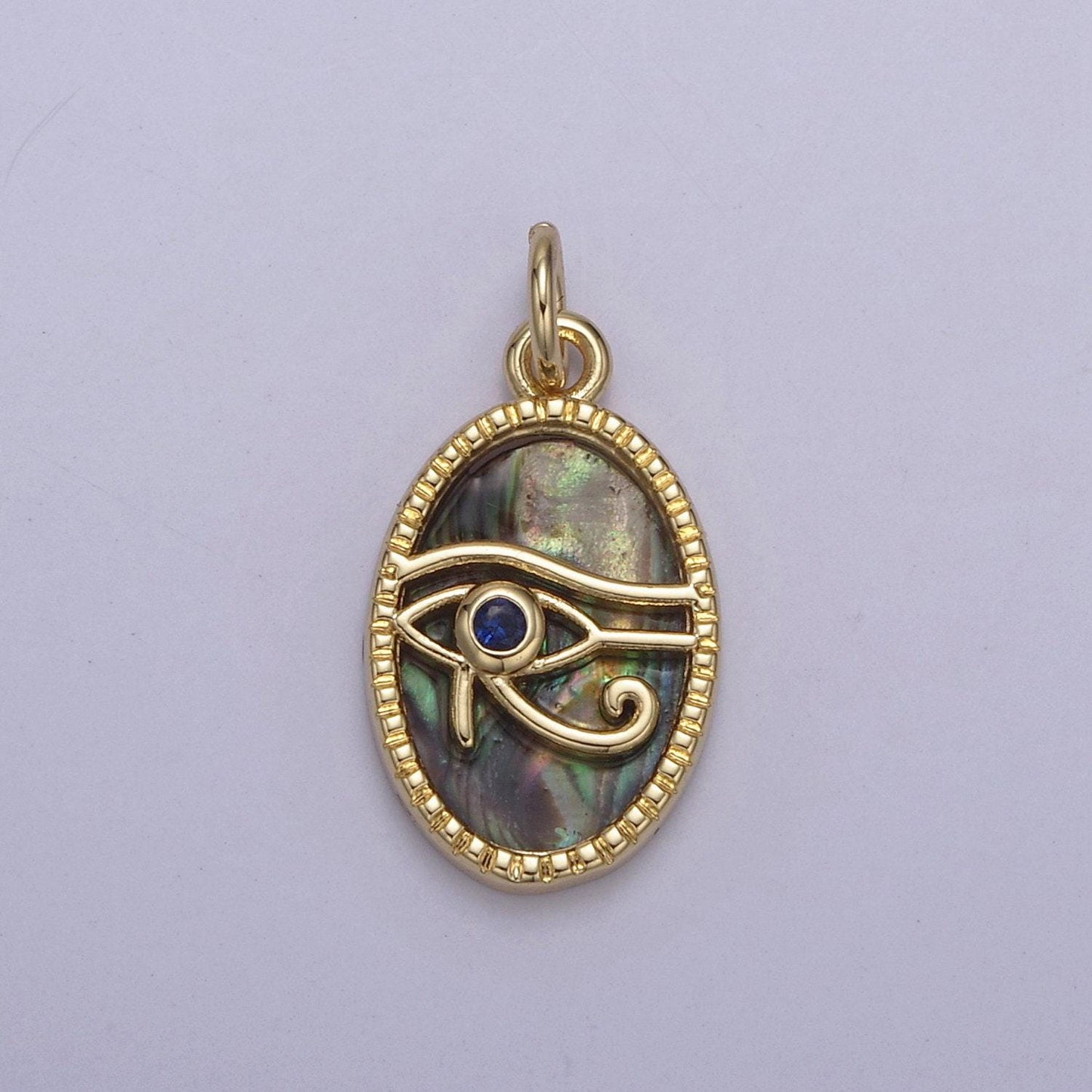 14k gold filled pearl, tiger eye, abalone shell charm pendant eye of ra charm for amulet green necklace bracelet jewelry making n-771
