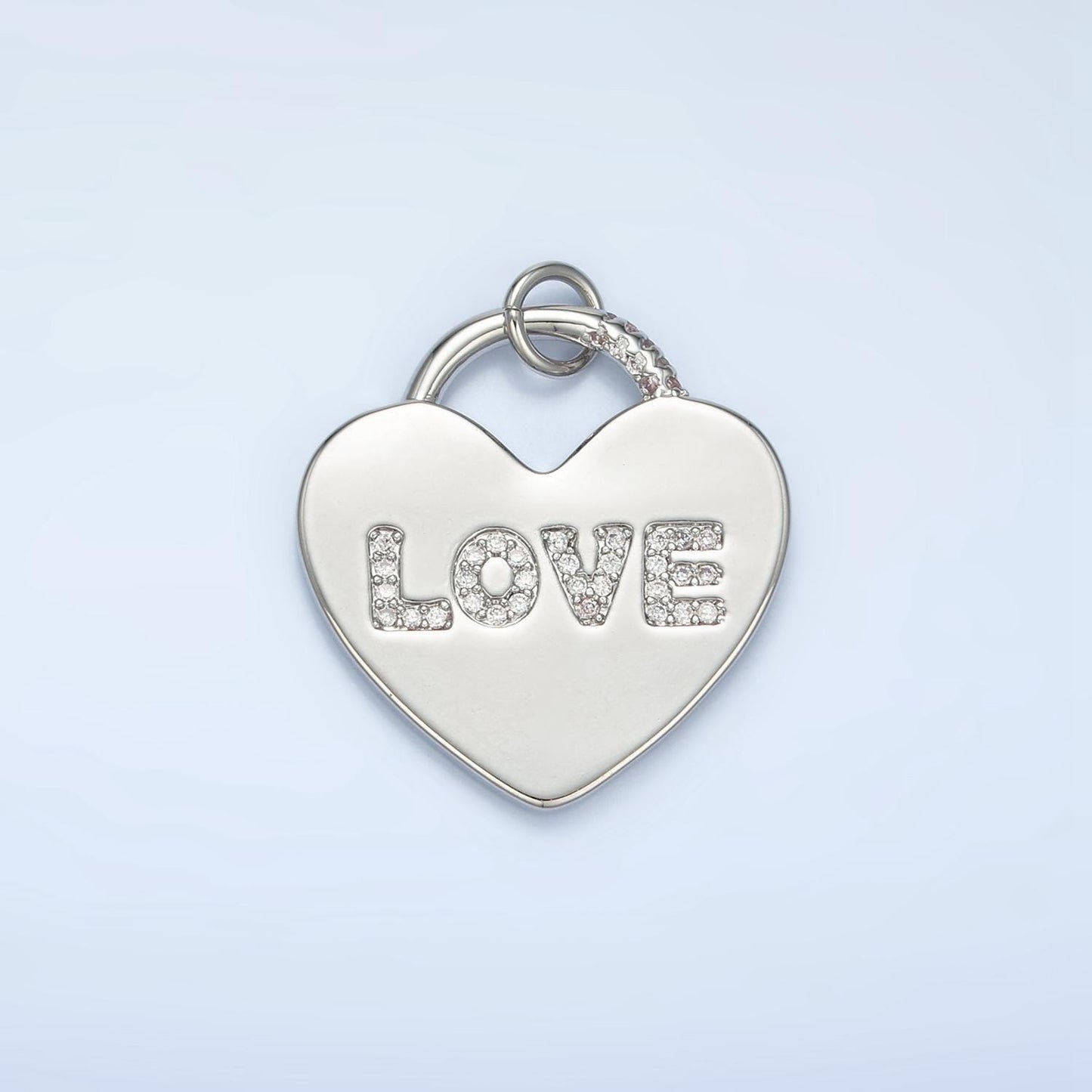 Big 24k gold filled heart charm padlock love pendant for statement center piece charm necklace jewelry making supply | n743